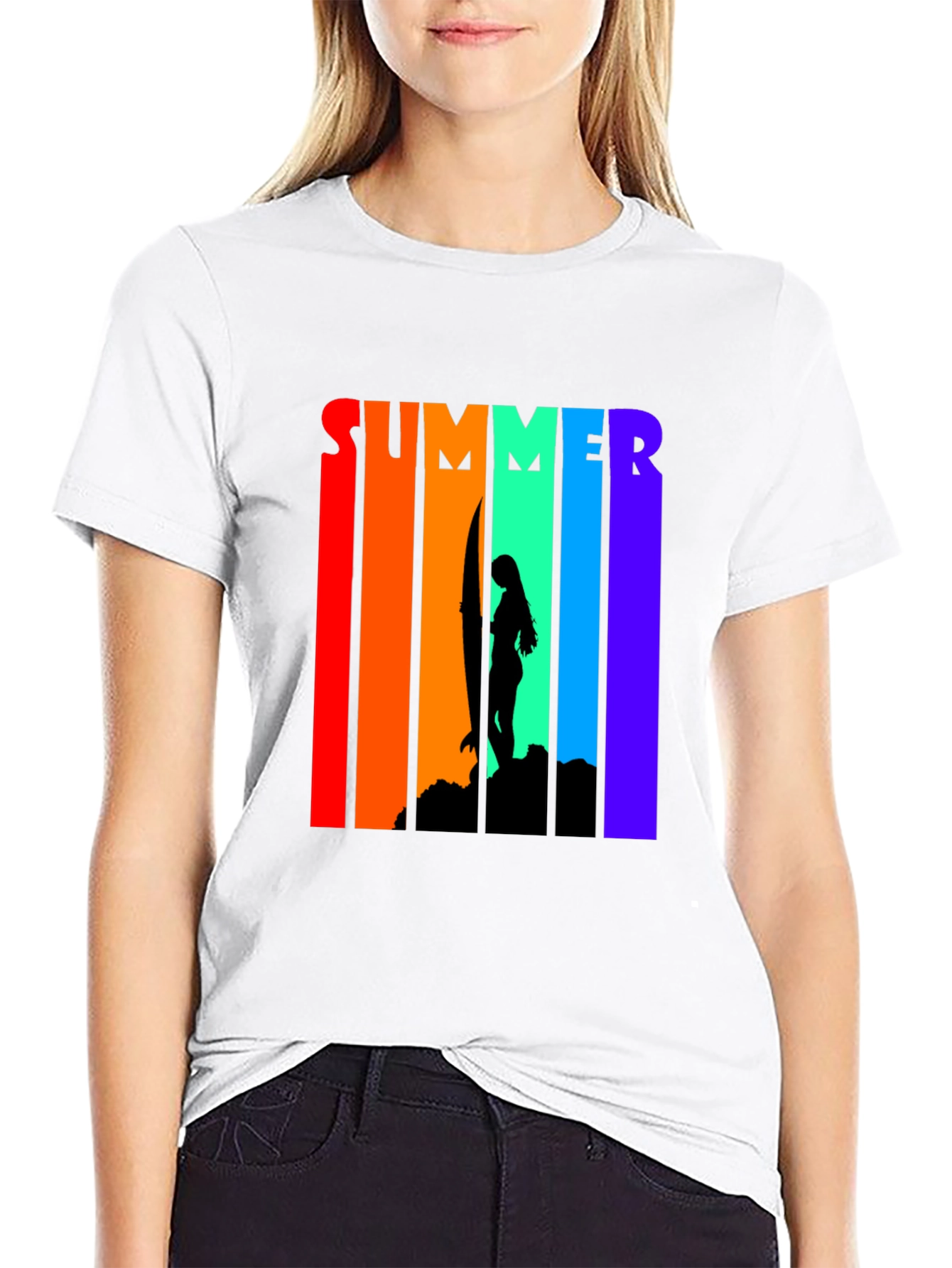 Summer Surfer Graphic Tee - Black