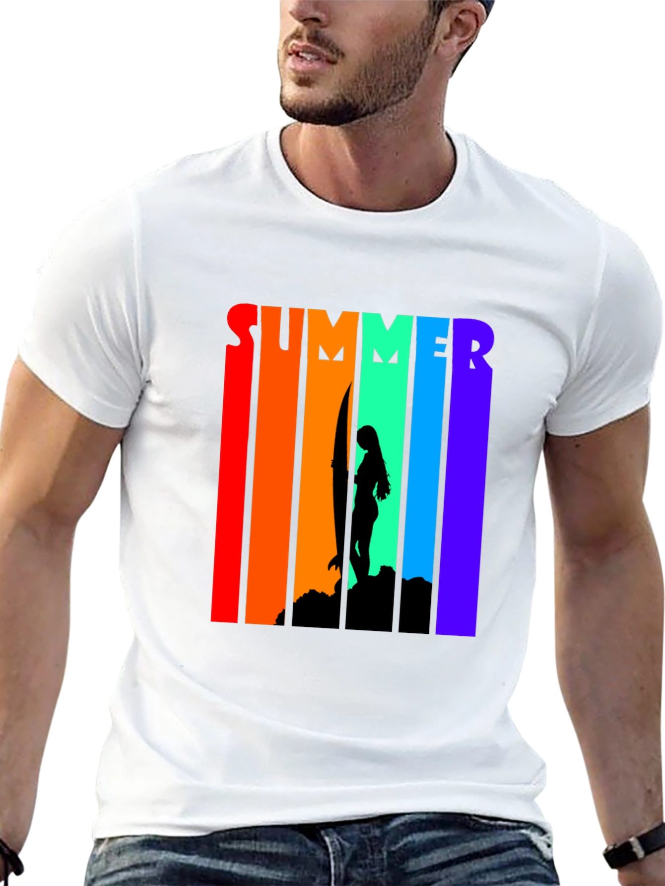 Summer Surfer Graphic Tee - Black