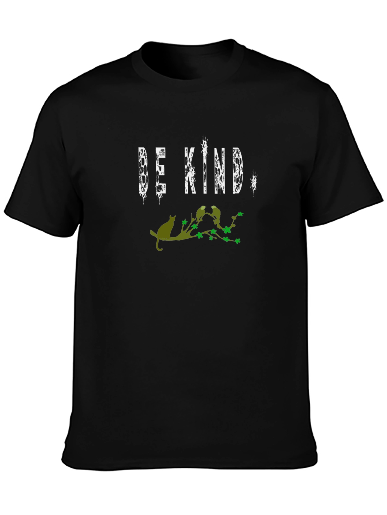 Be Kind Graphic Tee - Cat & Bird Design