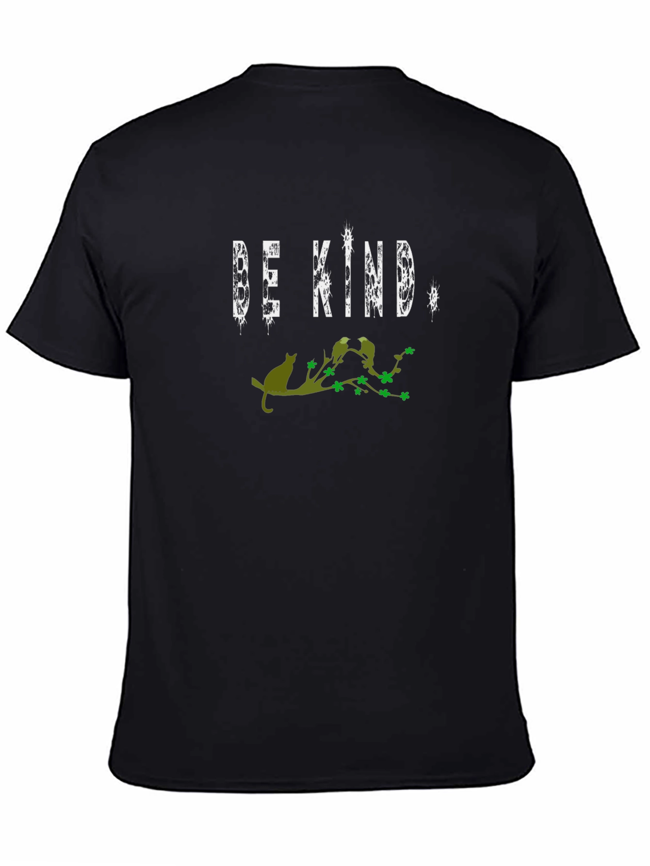 Be Kind Graphic Tee - Cat & Bird Design