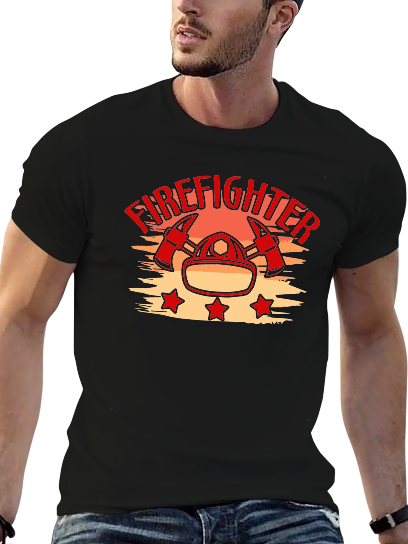 Firefighter Graphic T-Shirt - Black