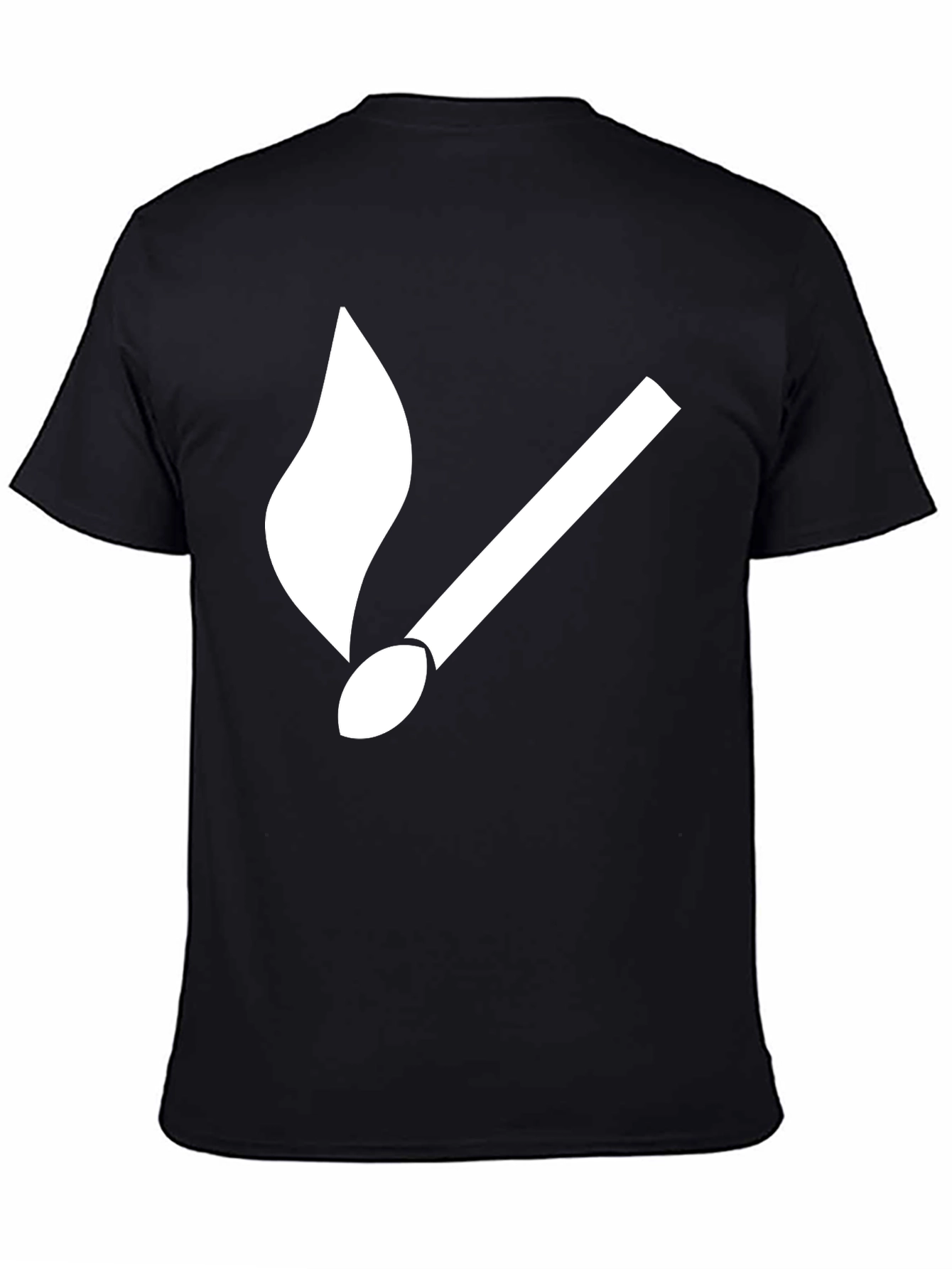 Match Flame Graphic Tee - Soft Cotton Black T-Shirt