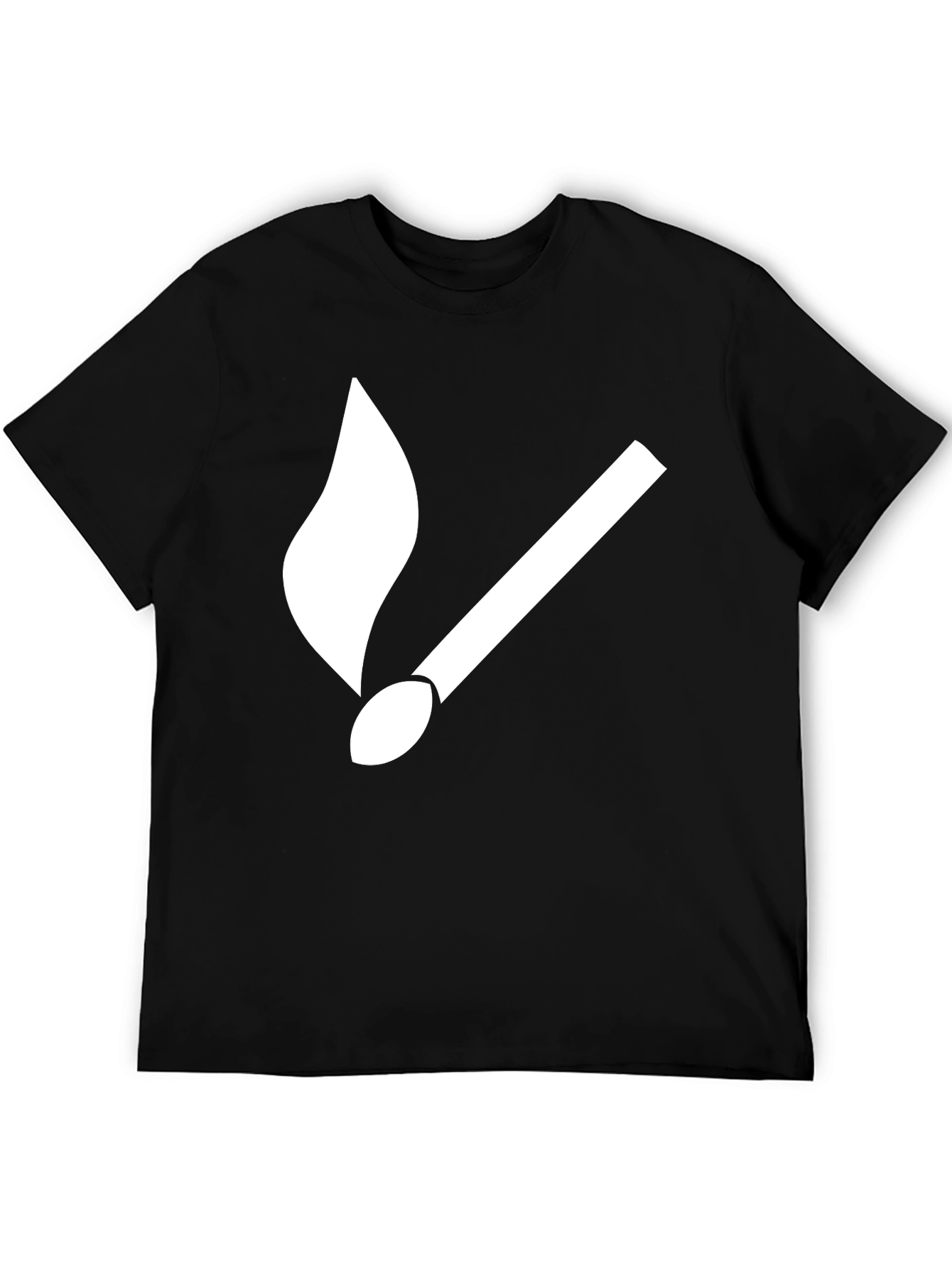 Match Flame Graphic Tee - Soft Cotton Black T-Shirt