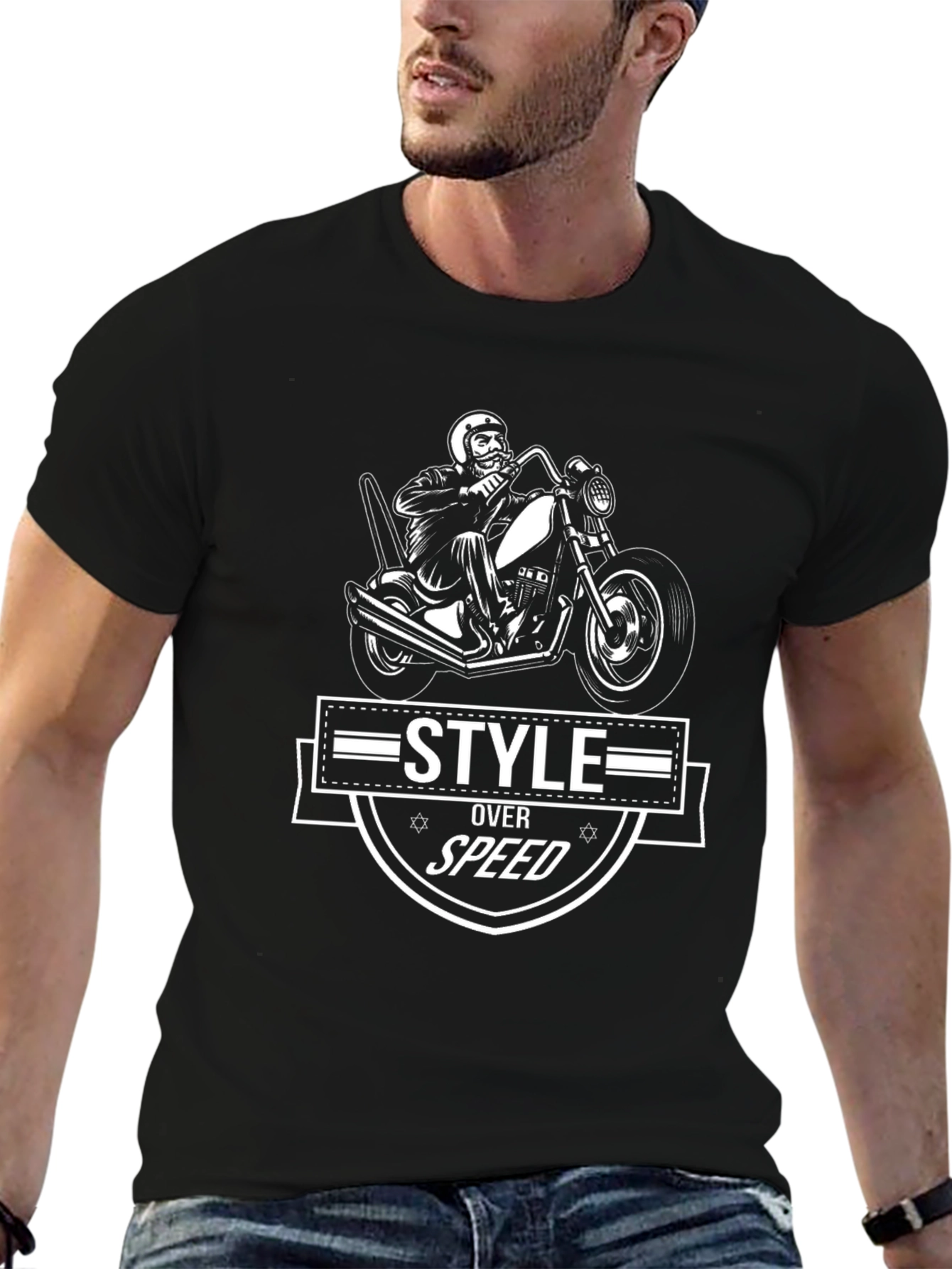 Style Over Speed Motorcycle T-Shirt - Black
