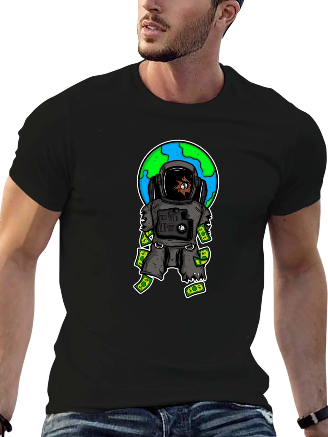 Astronaut Money T-Shirt - Space Hustle Tee