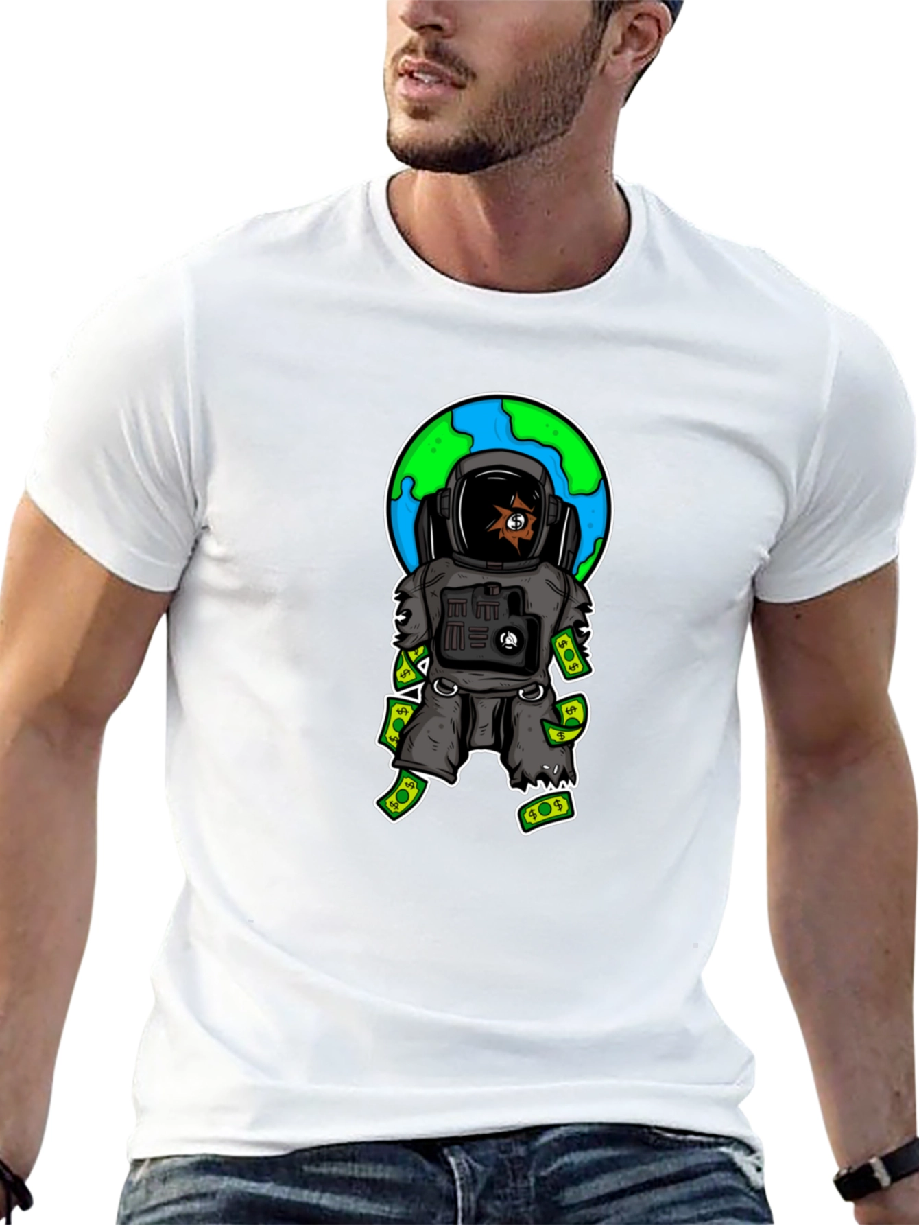 Astronaut Money T-Shirt - Space Hustle Tee