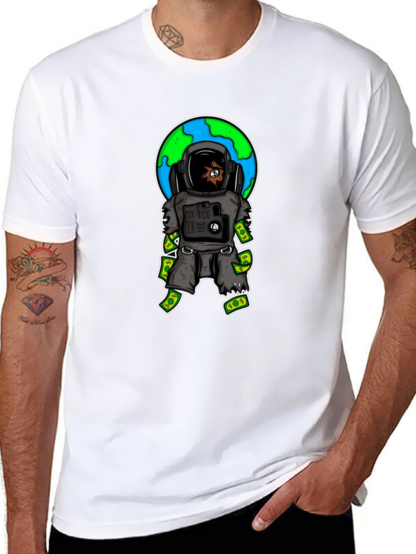 Astronaut Money T-Shirt - Space Hustle Tee