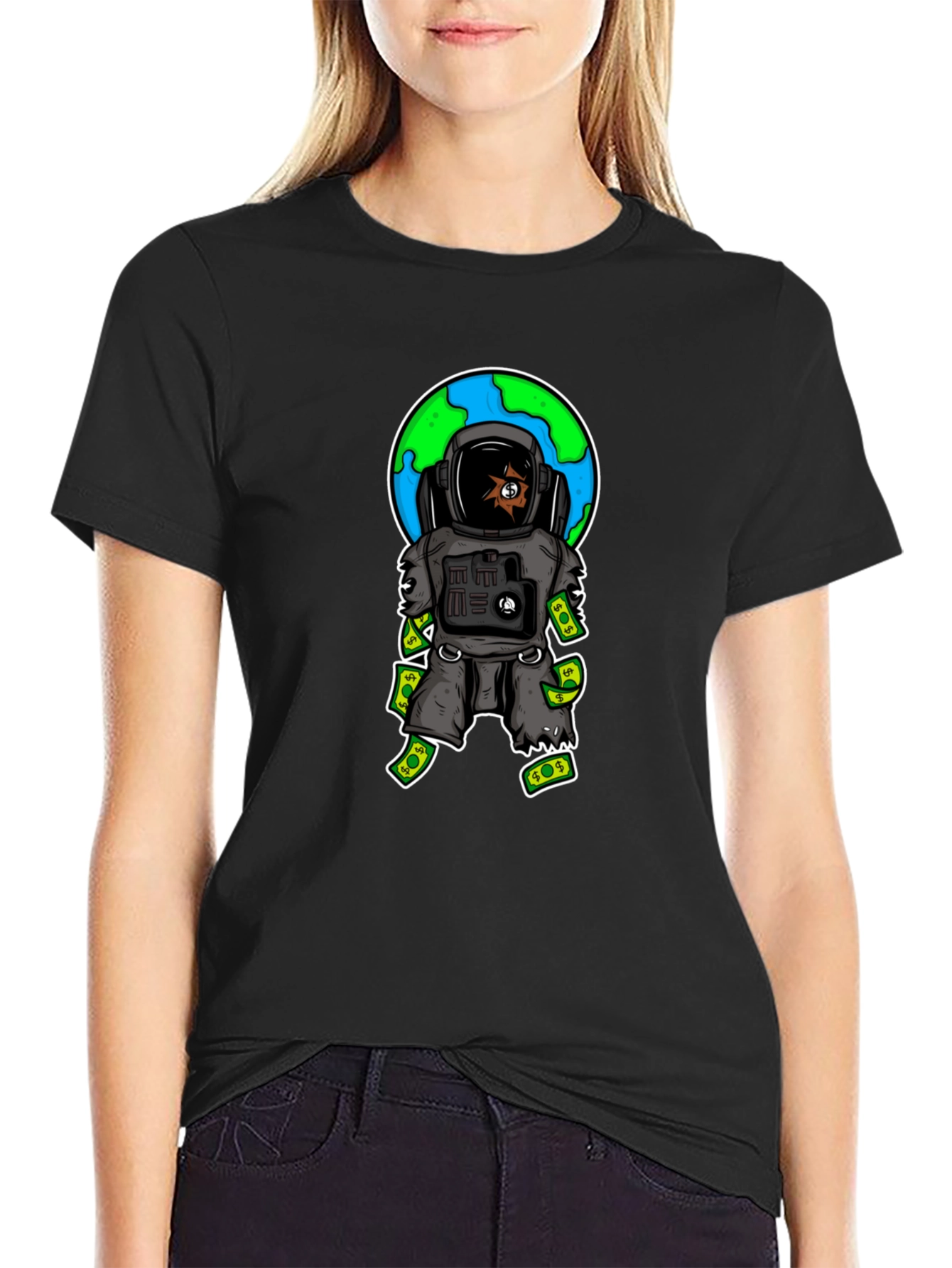 Astronaut Money T-Shirt - Space Hustle Tee