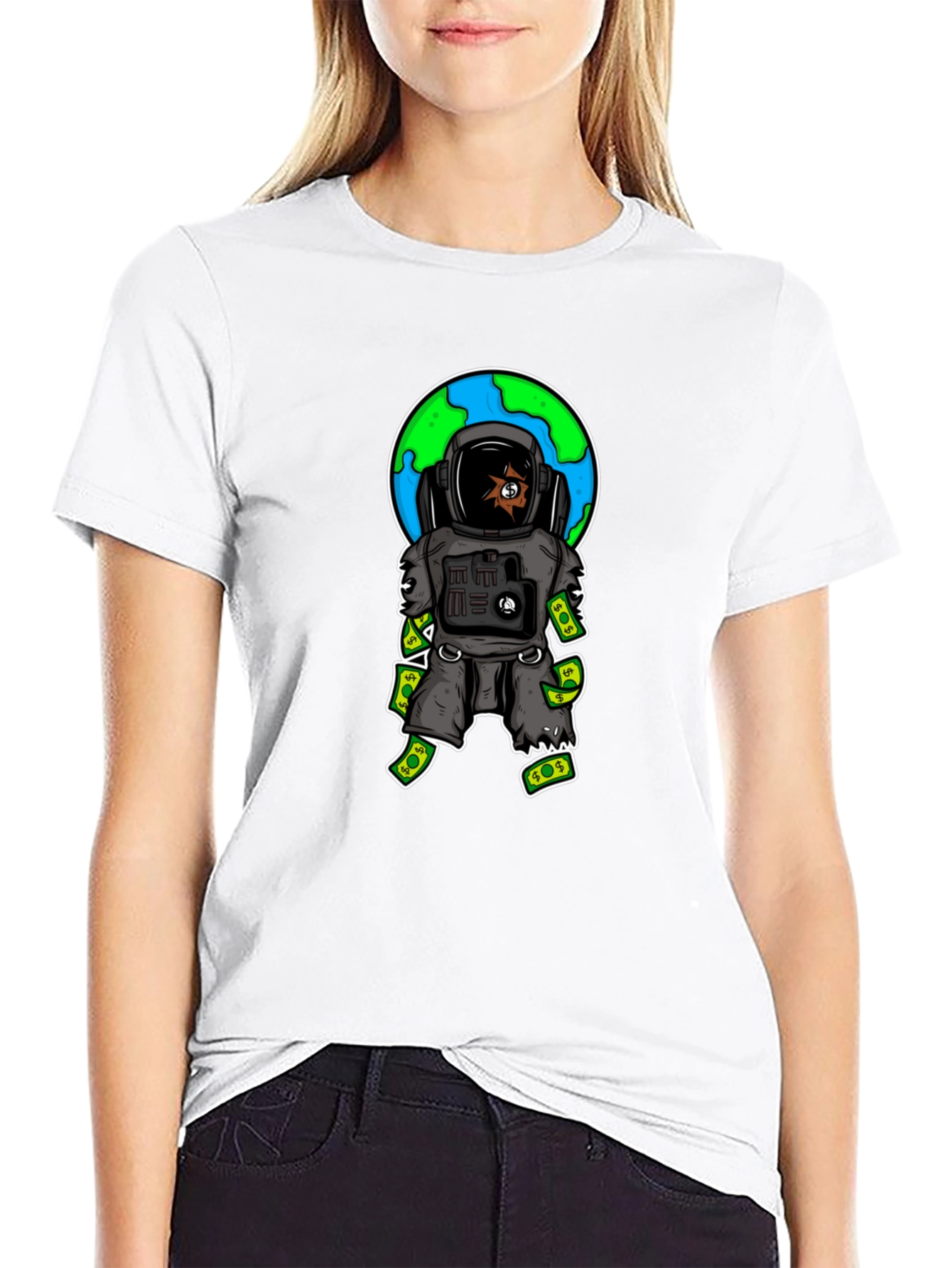 Astronaut Money T-Shirt - Space Hustle Tee