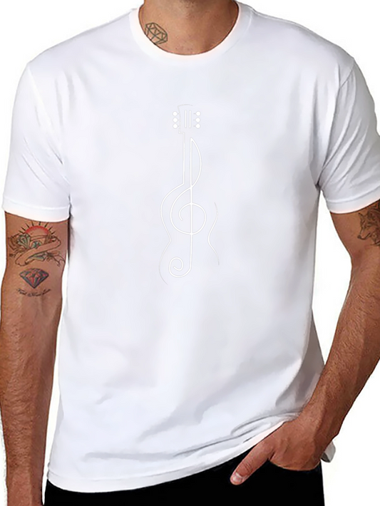 Guitar Clef Music Shirt - Black Crewneck Tee