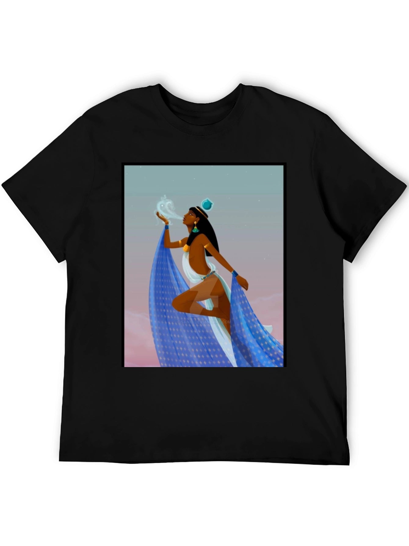 Egyptian Woman Design Black T-Shirt