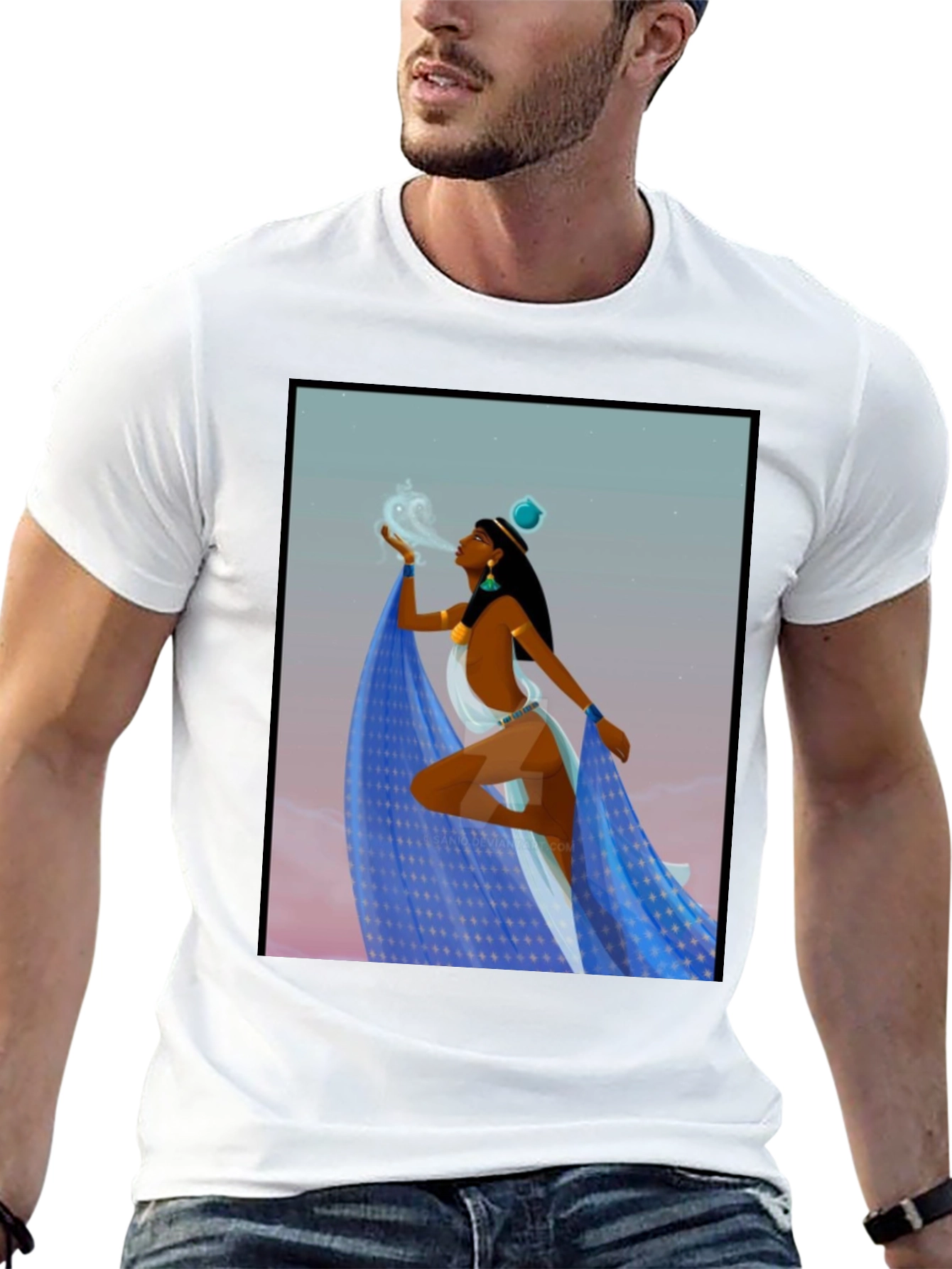 Egyptian Woman Design Black T-Shirt