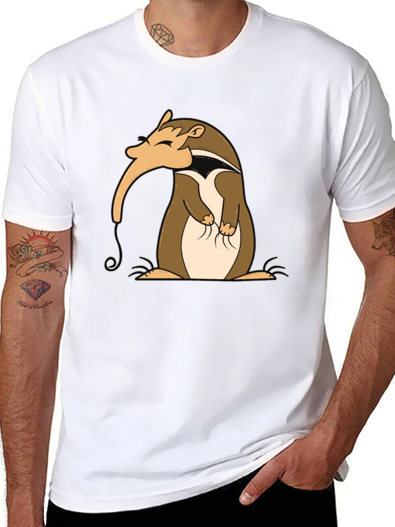 Cartoon Anteater Graphic Tee - Stylish & Unique Design