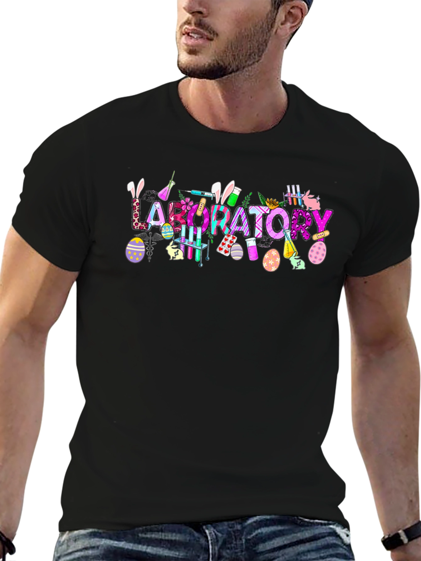 Laboratory Easter Themed Graphic T-Shirt