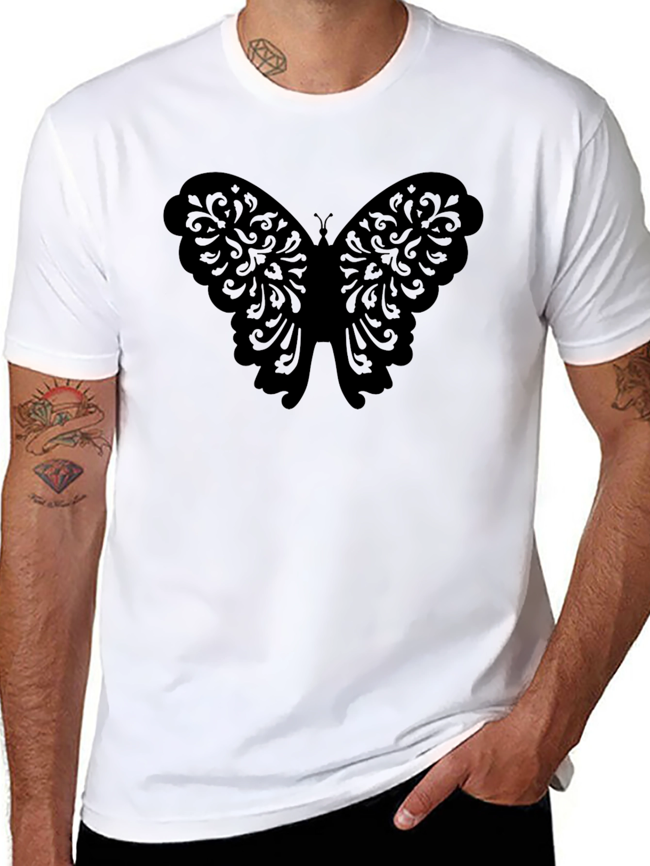 Butterfly Graphic Black T-Shirt