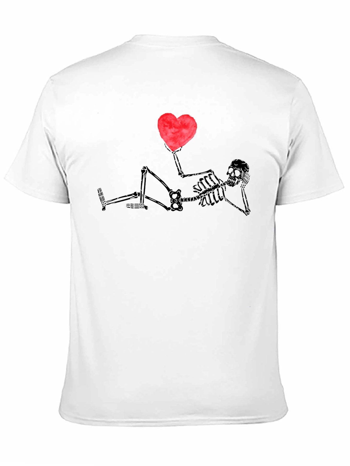 Skeleton Heart Graphic T-Shirt - Casual Wear