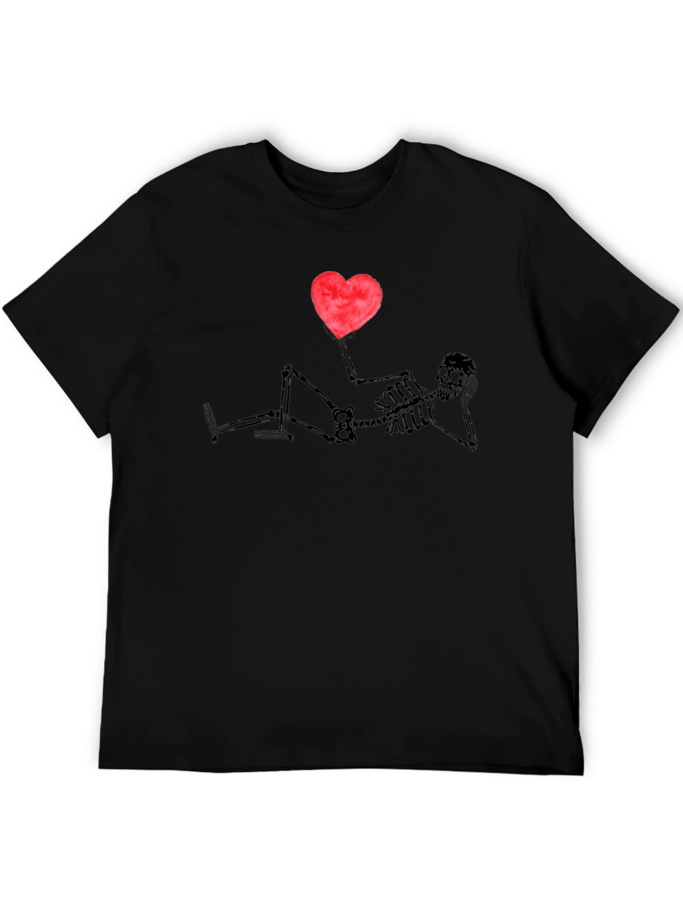Skeleton Heart Graphic T-Shirt - Casual Wear