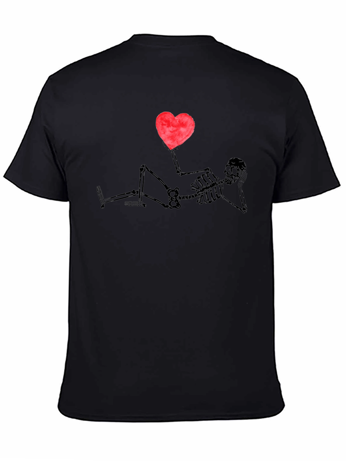 Skeleton Heart Graphic T-Shirt - Casual Wear