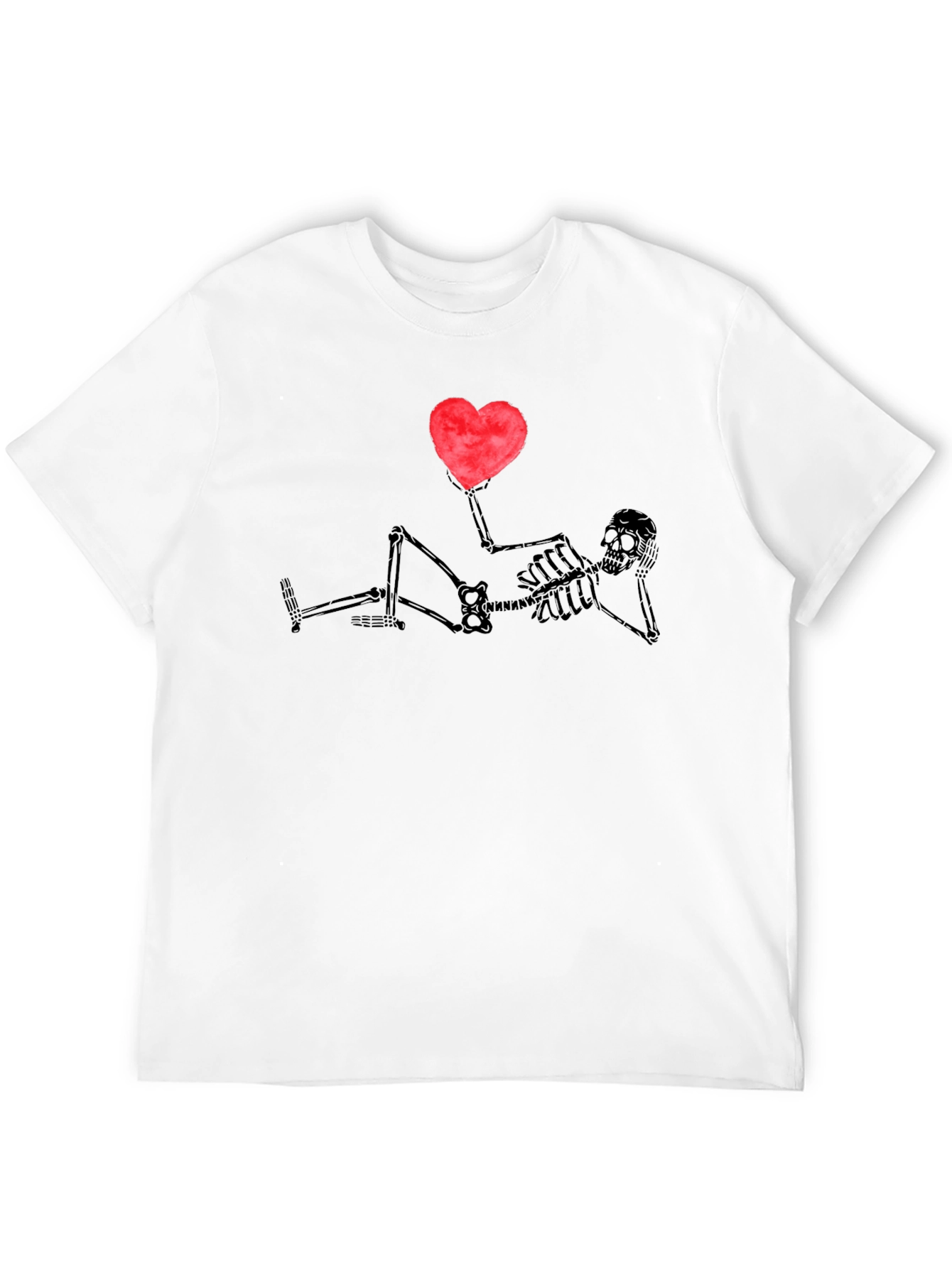Skeleton Heart Graphic T-Shirt - Casual Wear