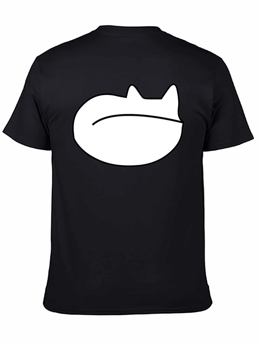Minimalist Cat Graphic Tee - Black Unisex