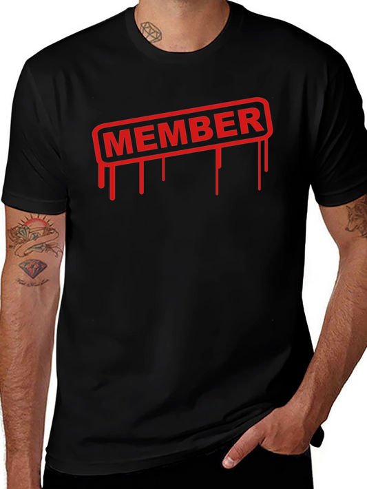Member Dripping Text Black T-Shirt