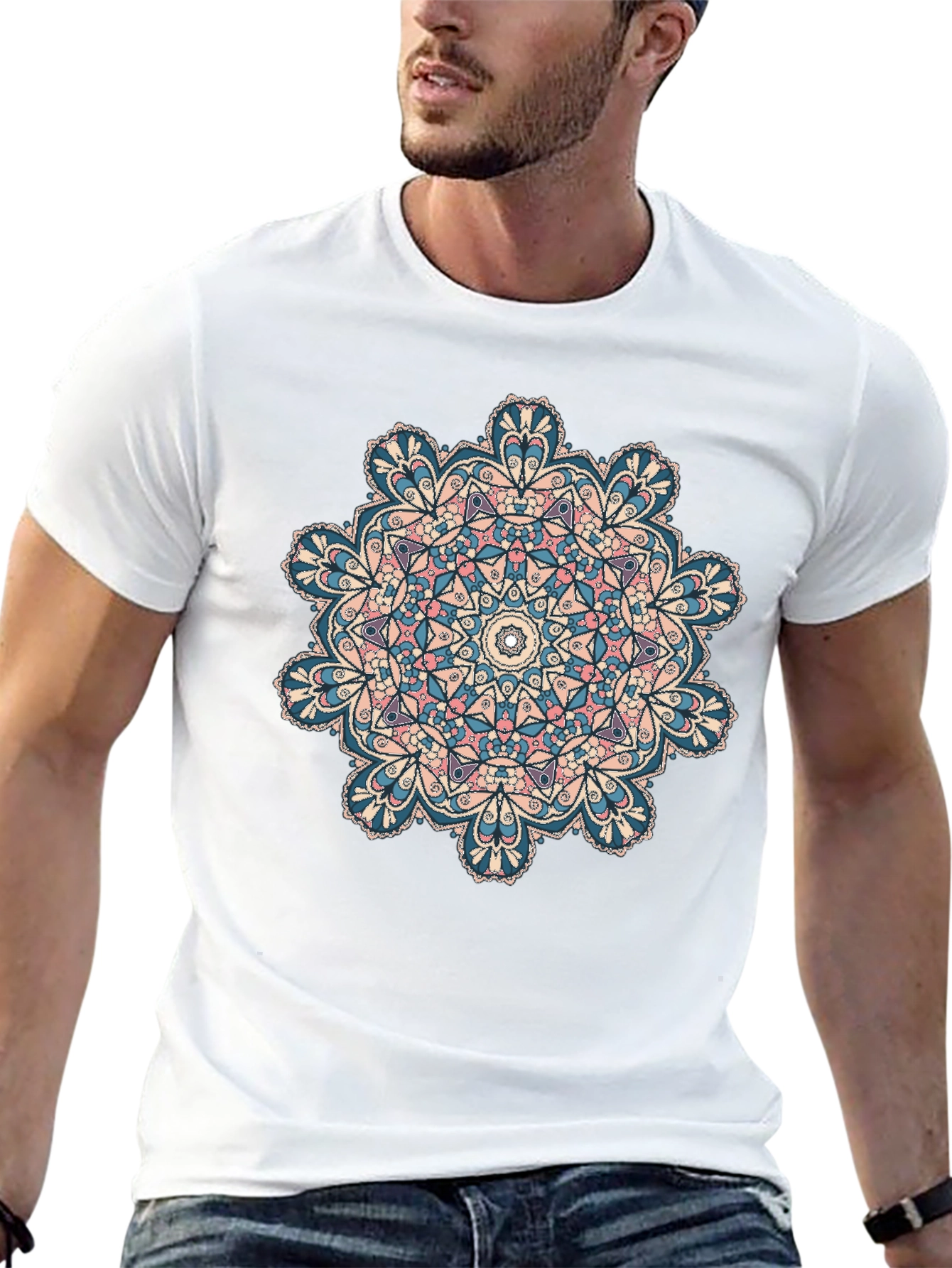 Mandala Print Crew Neck T-Shirt