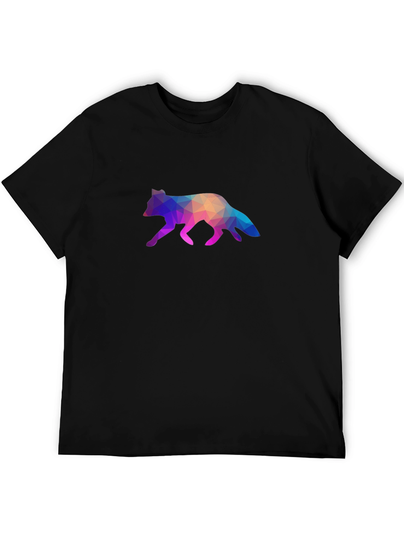 Geometric Fox Graphic Tee - Stylish Black T-Shirt