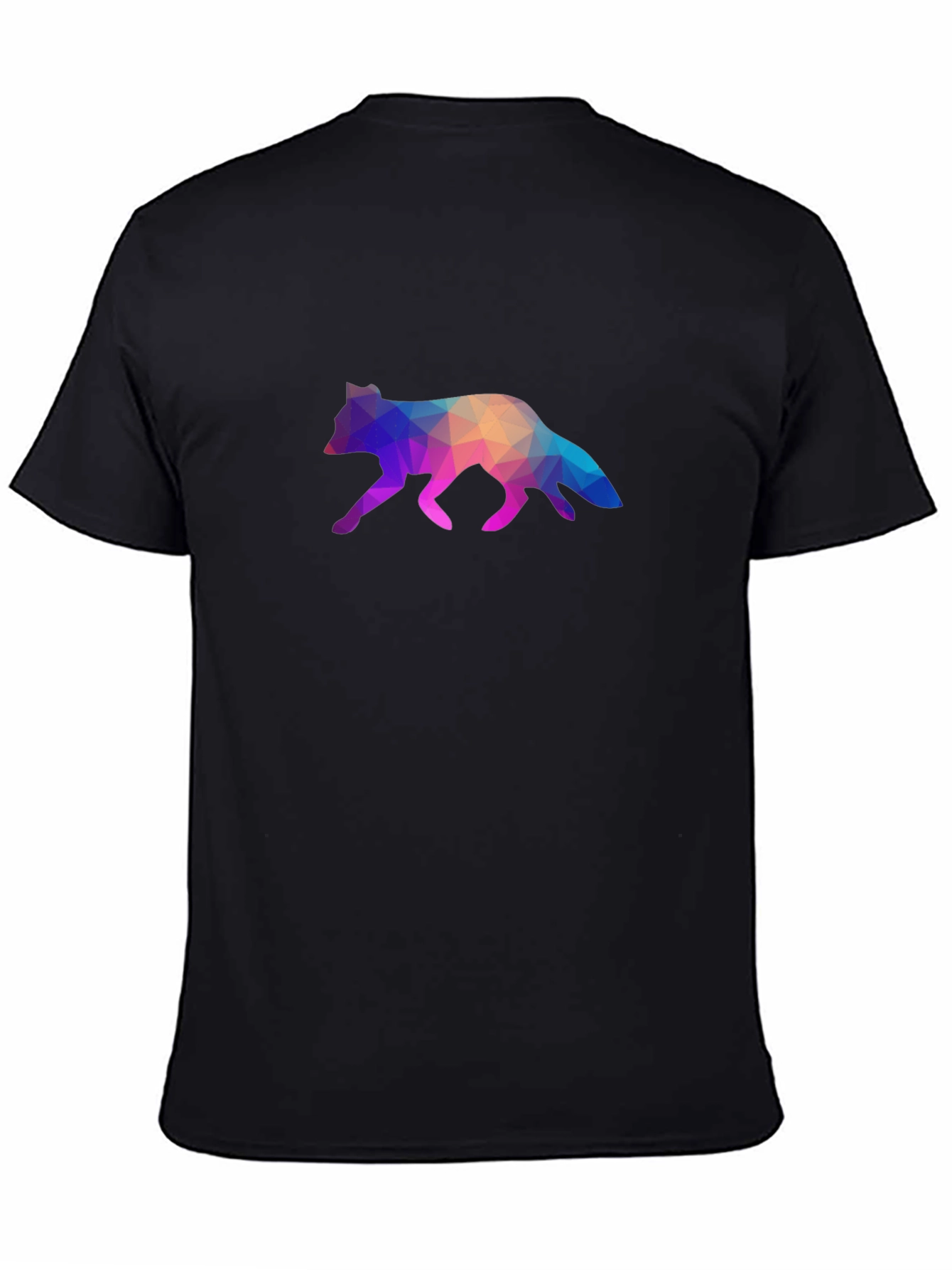 Geometric Fox Graphic Tee - Stylish Black T-Shirt