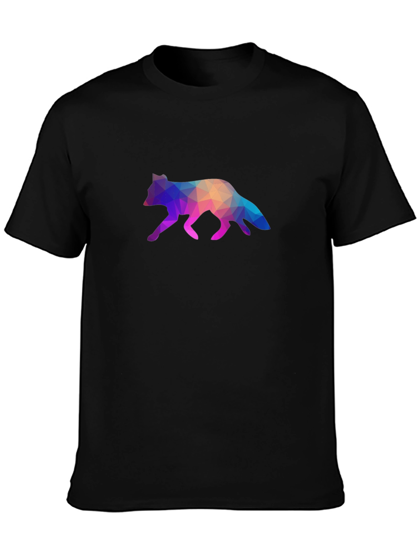 Geometric Fox Graphic Tee - Stylish Black T-Shirt