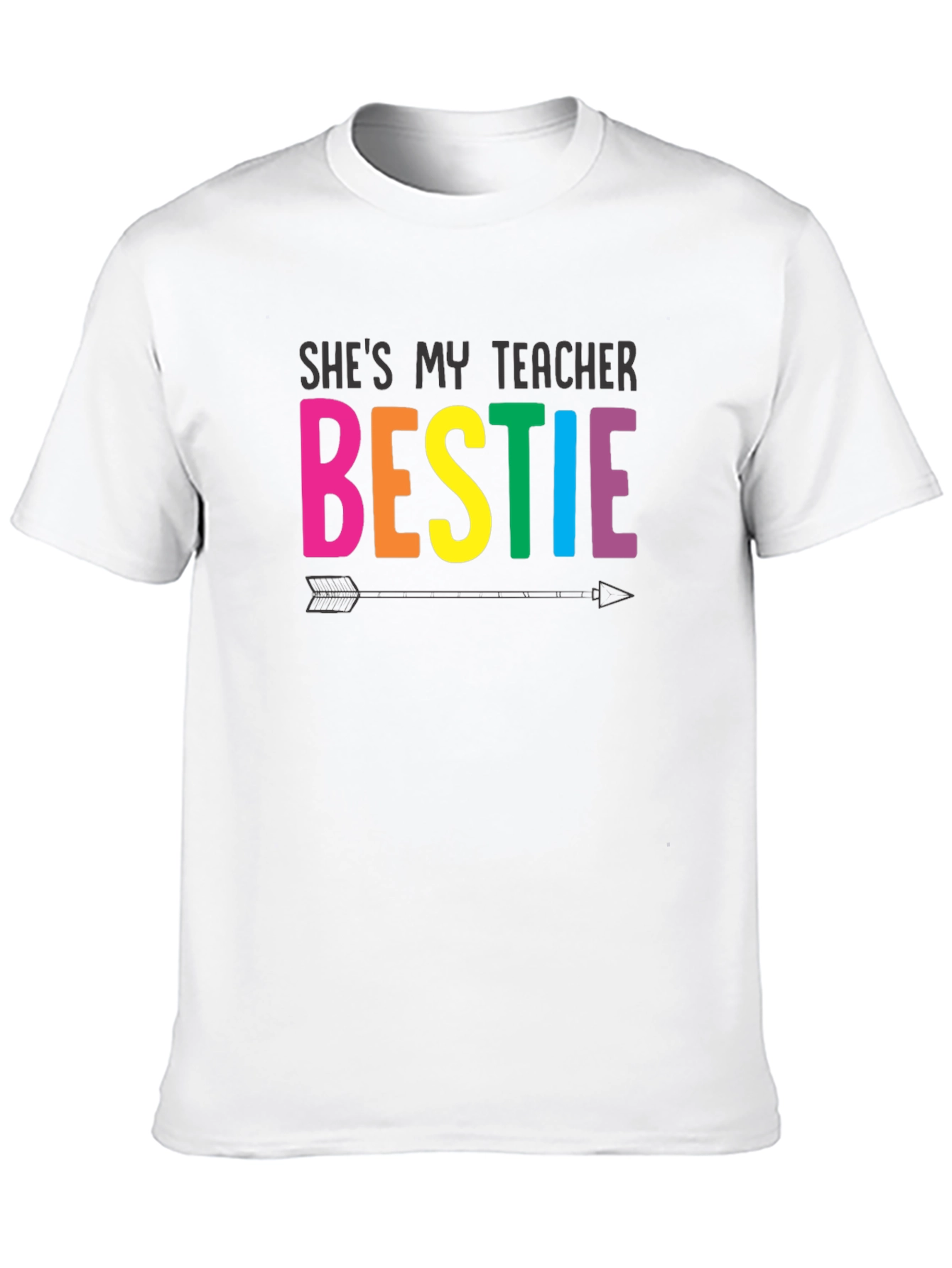 Shes My Teacher Bestie Black T-Shirt