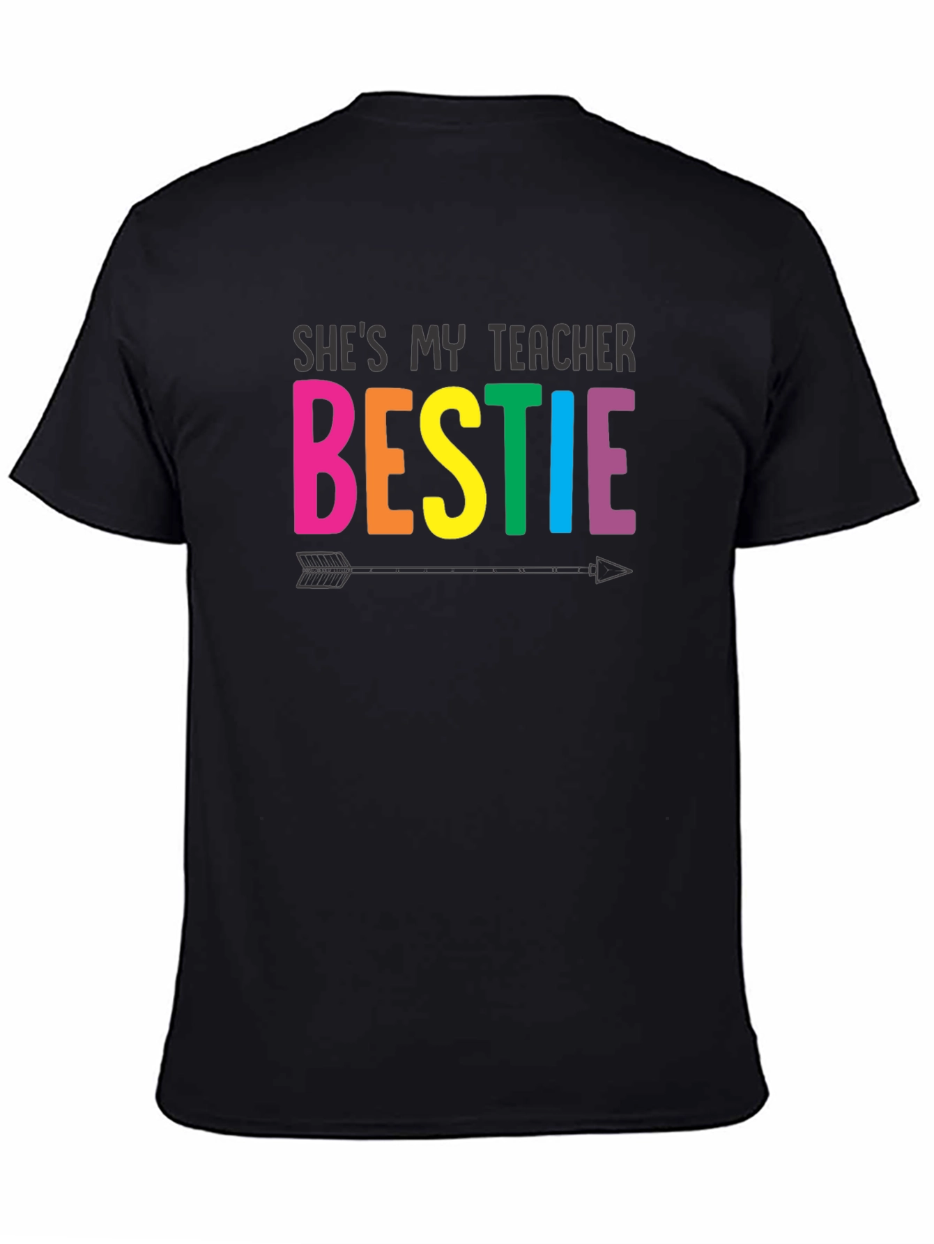 Shes My Teacher Bestie Black T-Shirt