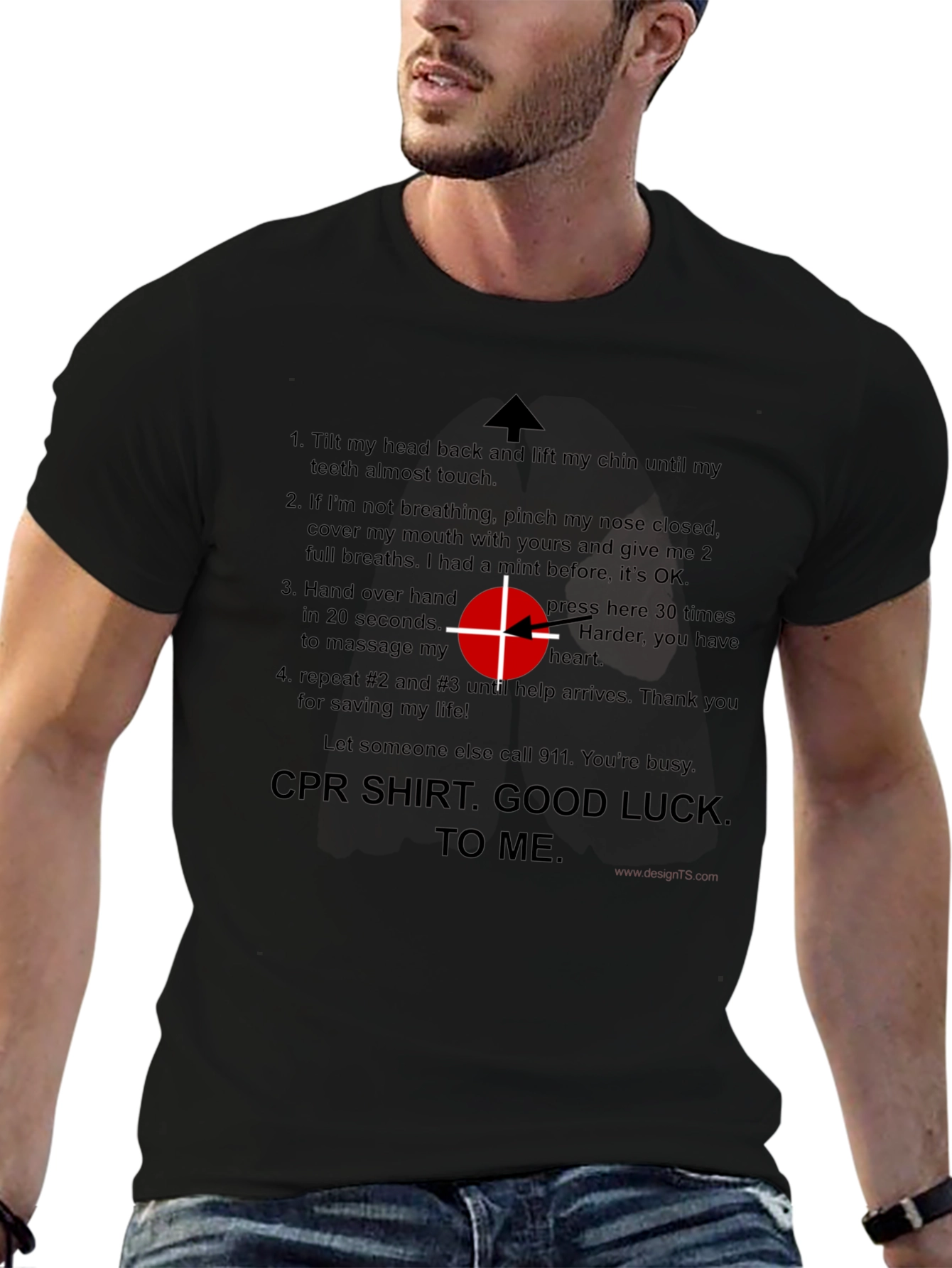 CPR Instruction T-Shirt - Good Luck Funny Tee