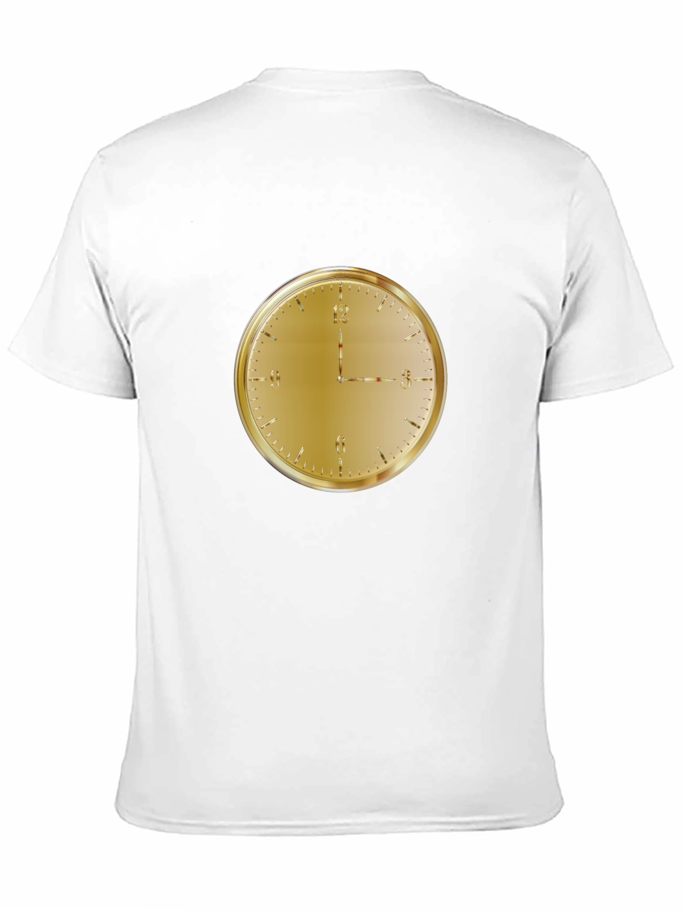Golden Clock Face Black T-Shirt