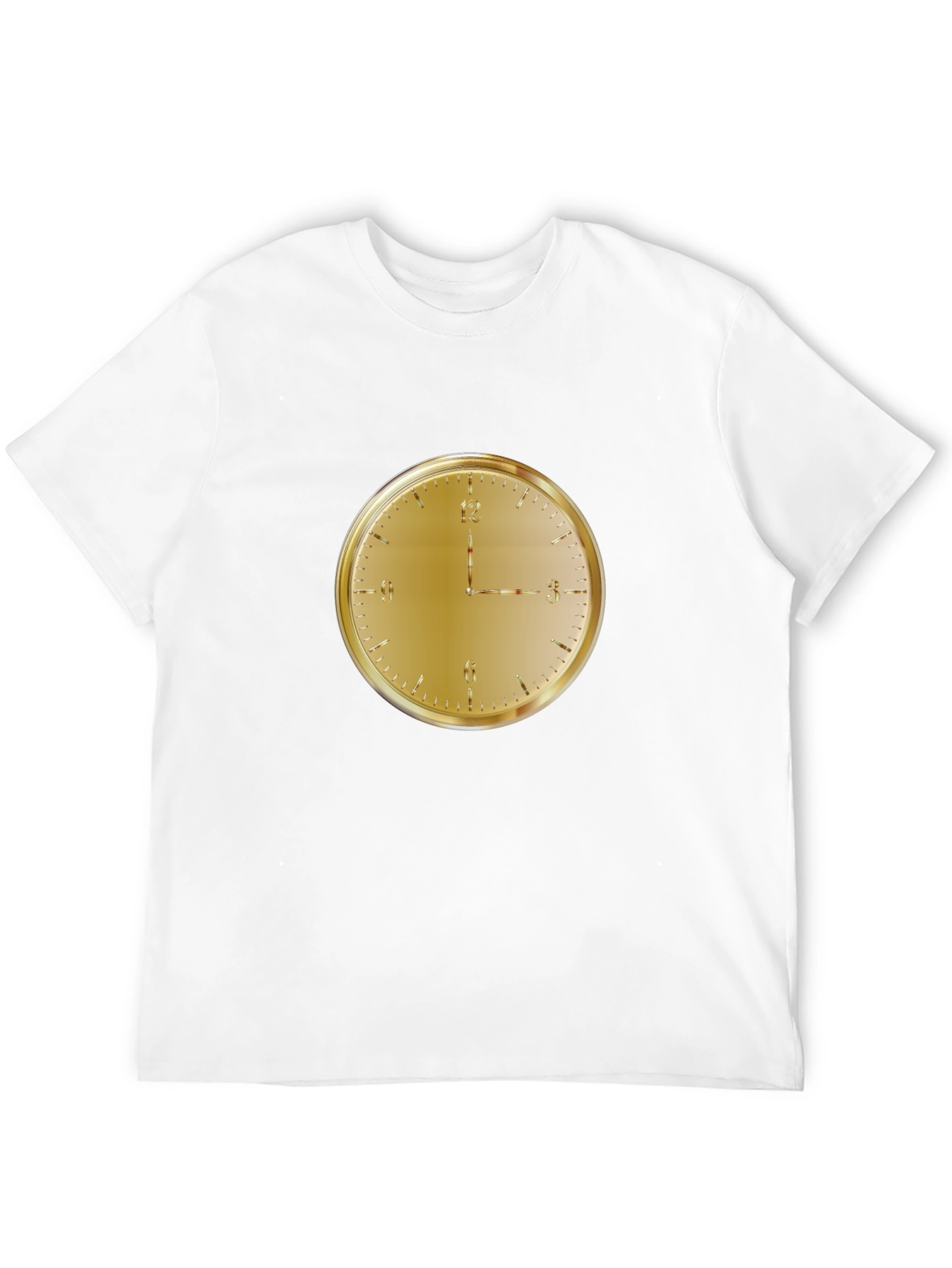Golden Clock Face Black T-Shirt