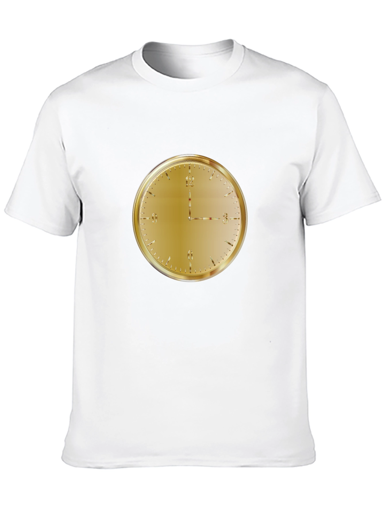 Golden Clock Face Black T-Shirt