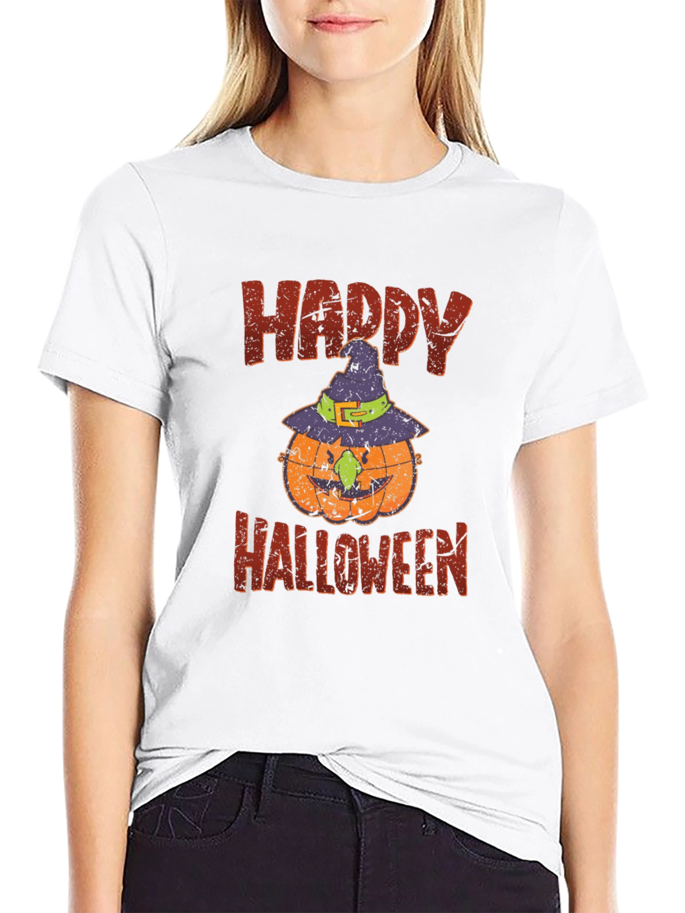 Happy Halloween Pumpkin T-Shirt - Spooky Season Tee