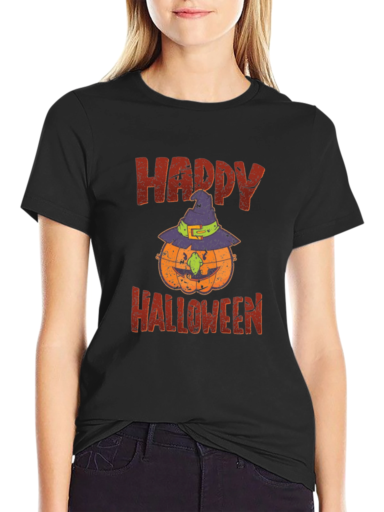 Happy Halloween Pumpkin T-Shirt - Spooky Season Tee