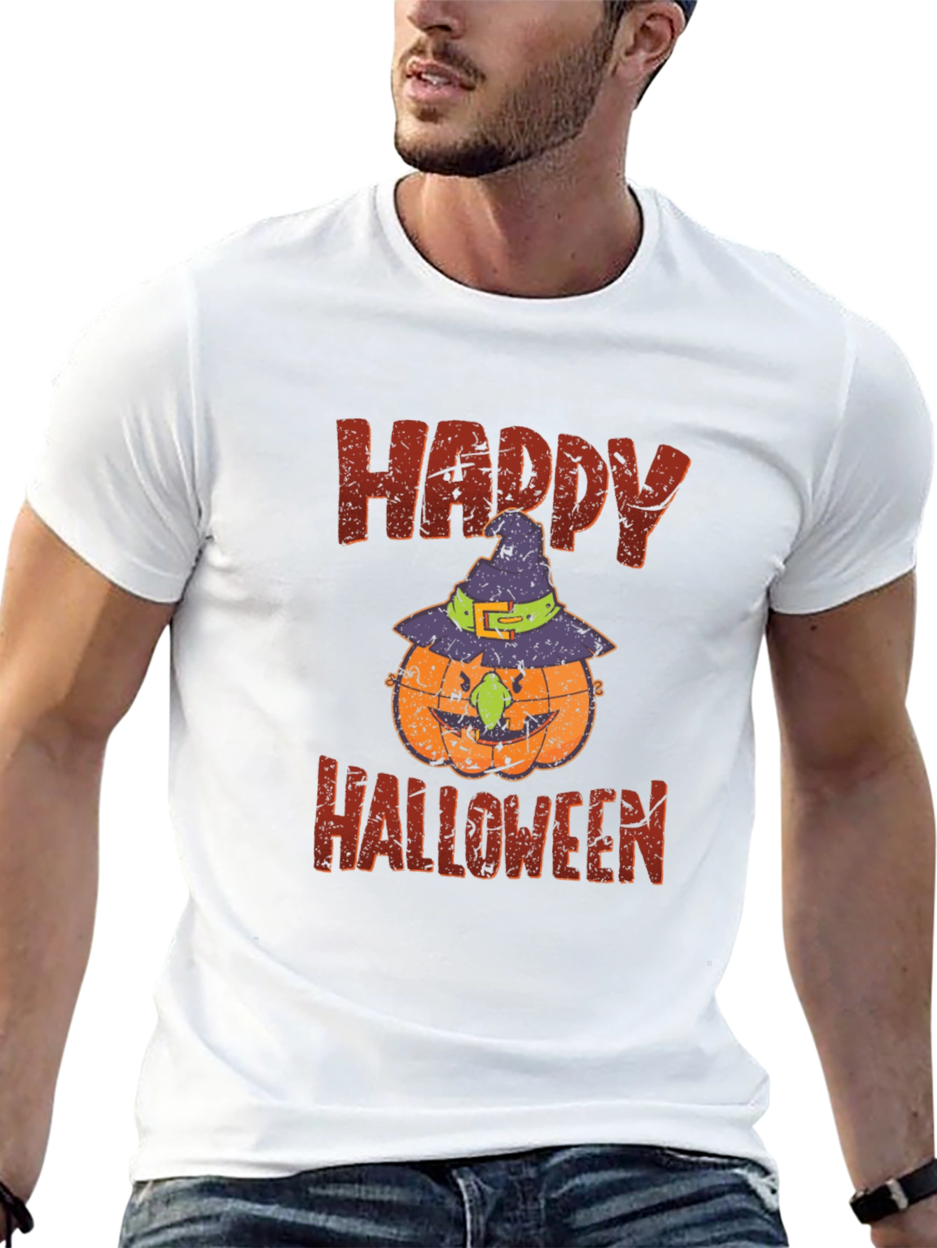 Happy Halloween Pumpkin T-Shirt - Spooky Season Tee