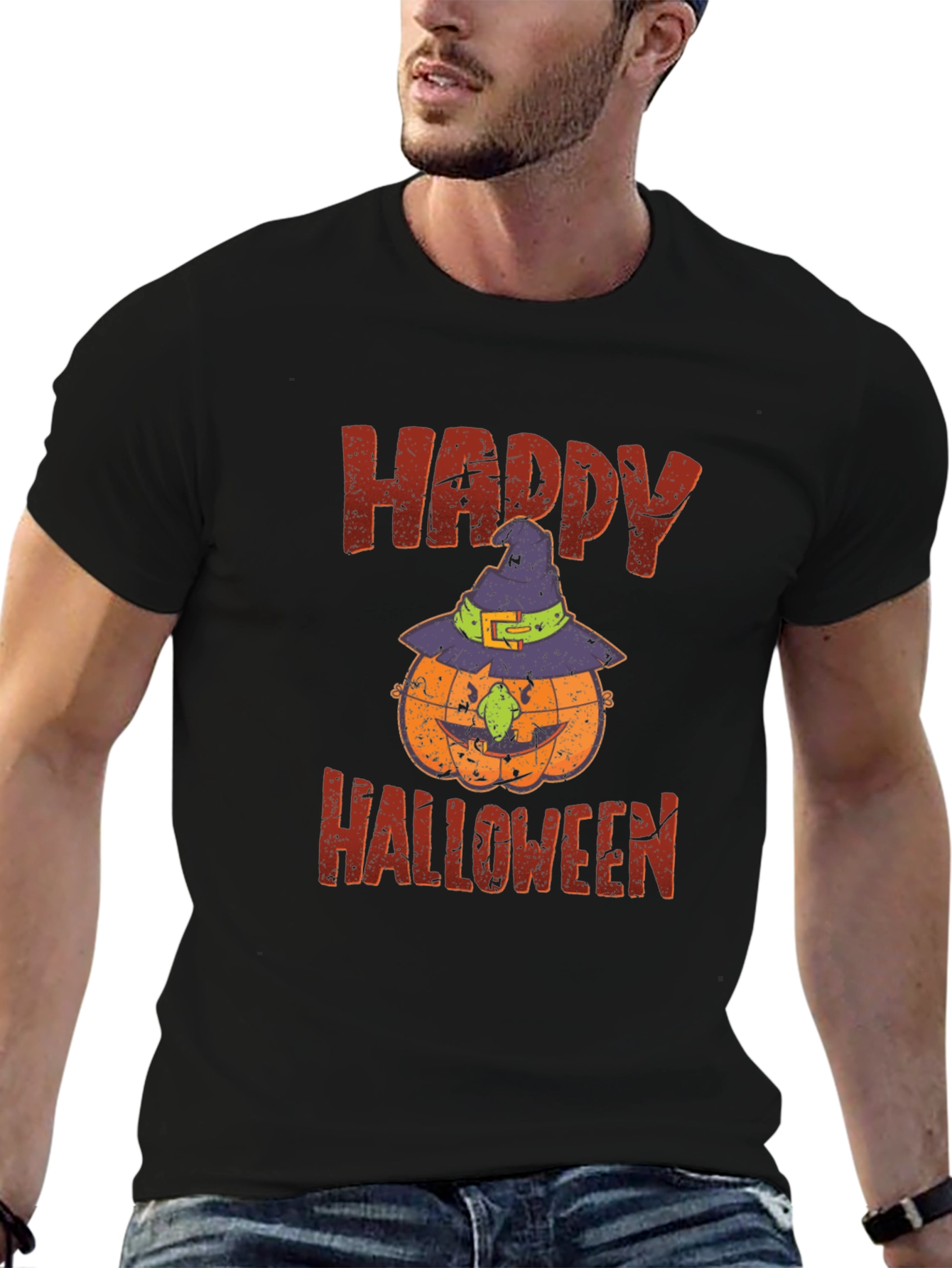 Happy Halloween Pumpkin T-Shirt - Spooky Season Tee