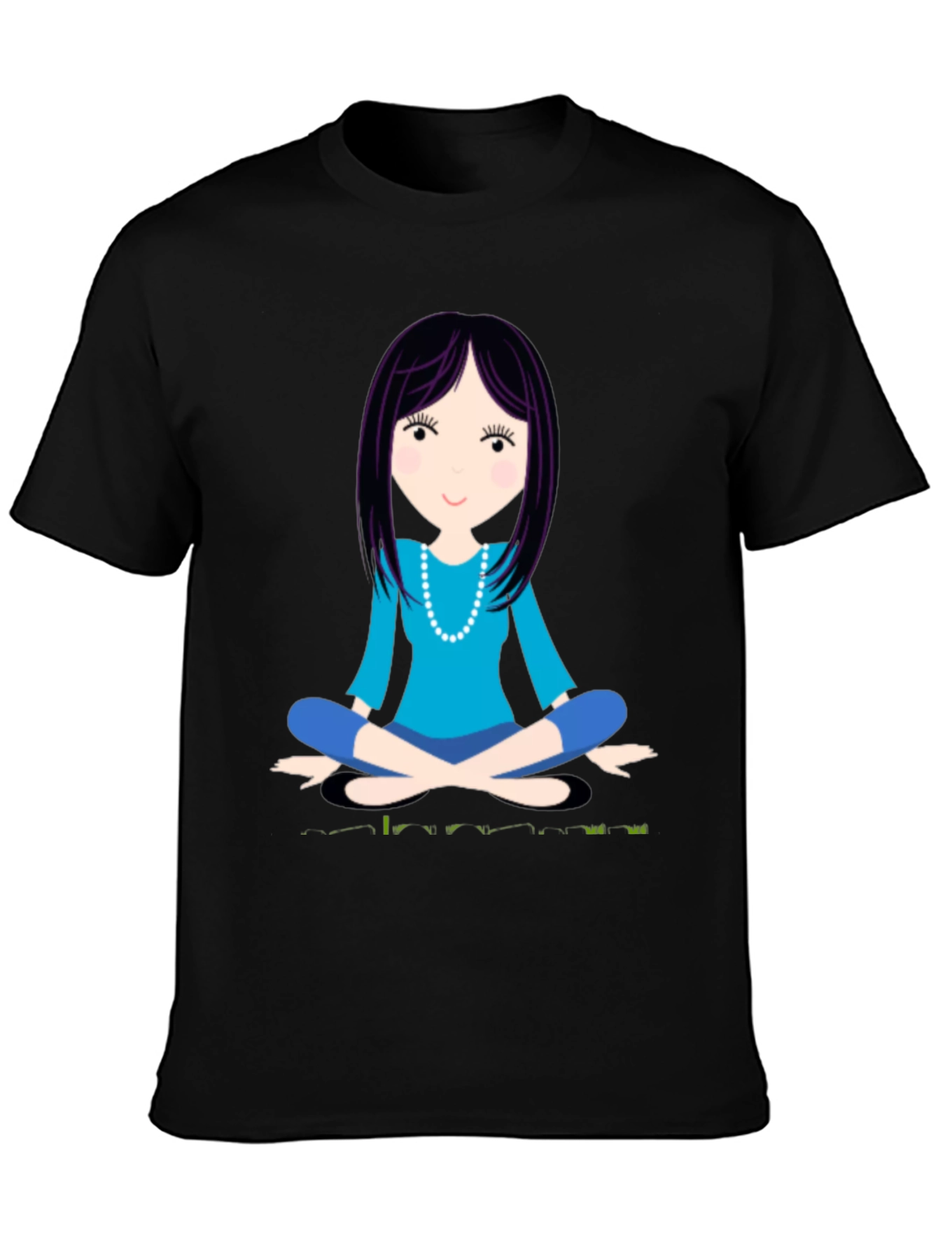 Meditating Woman Graphic Tee - Black