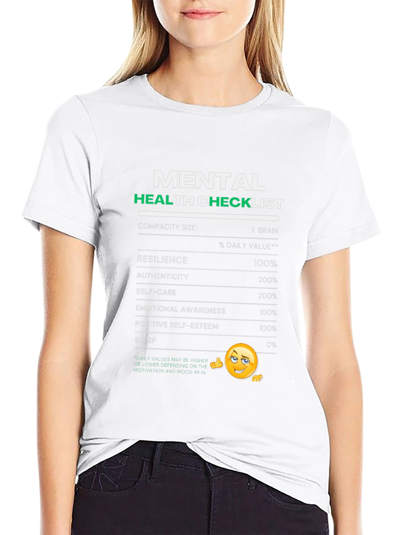 Mental Health Checklist Graphic T-Shirt
