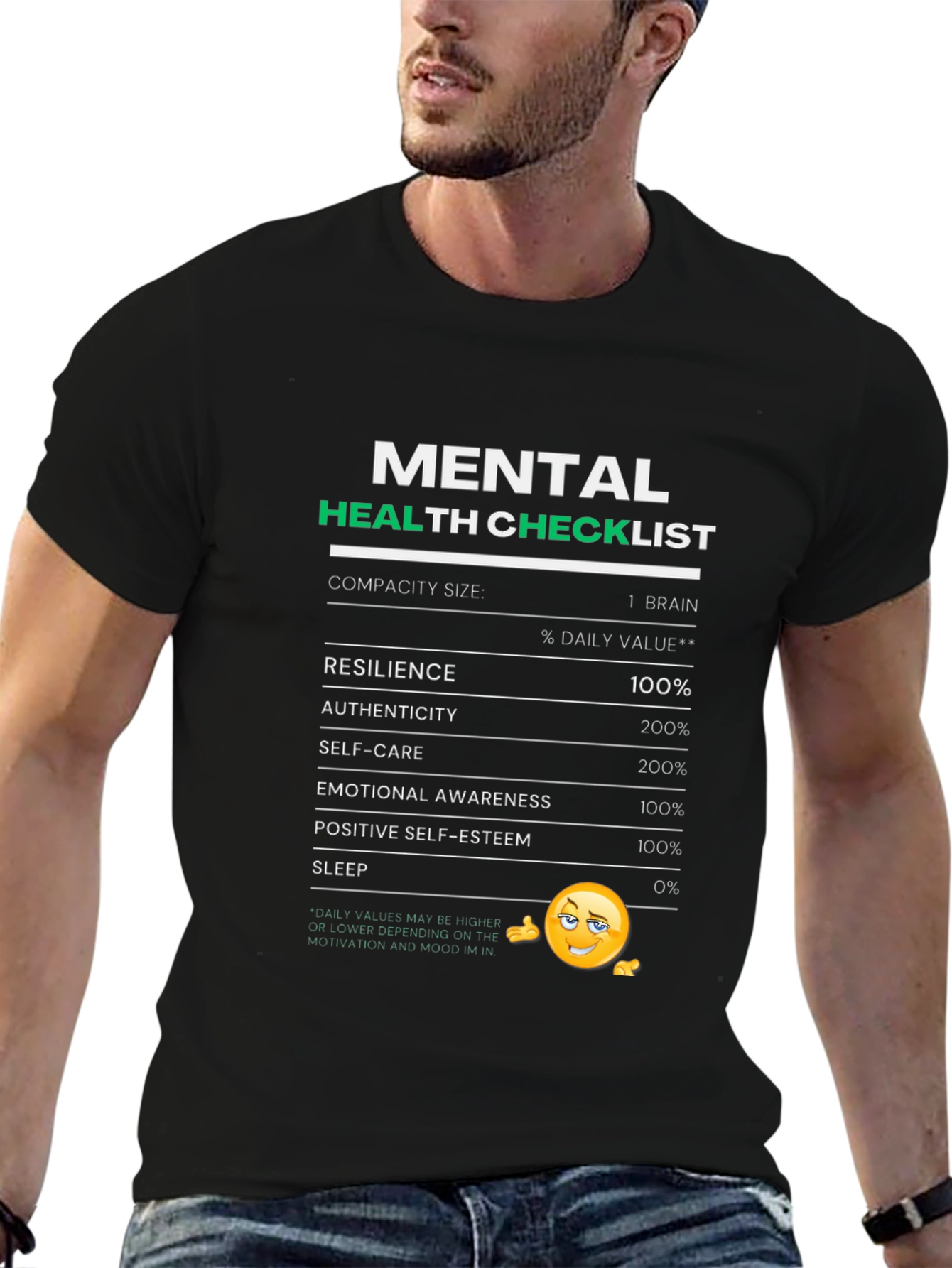 Mental Health Checklist Graphic T-Shirt