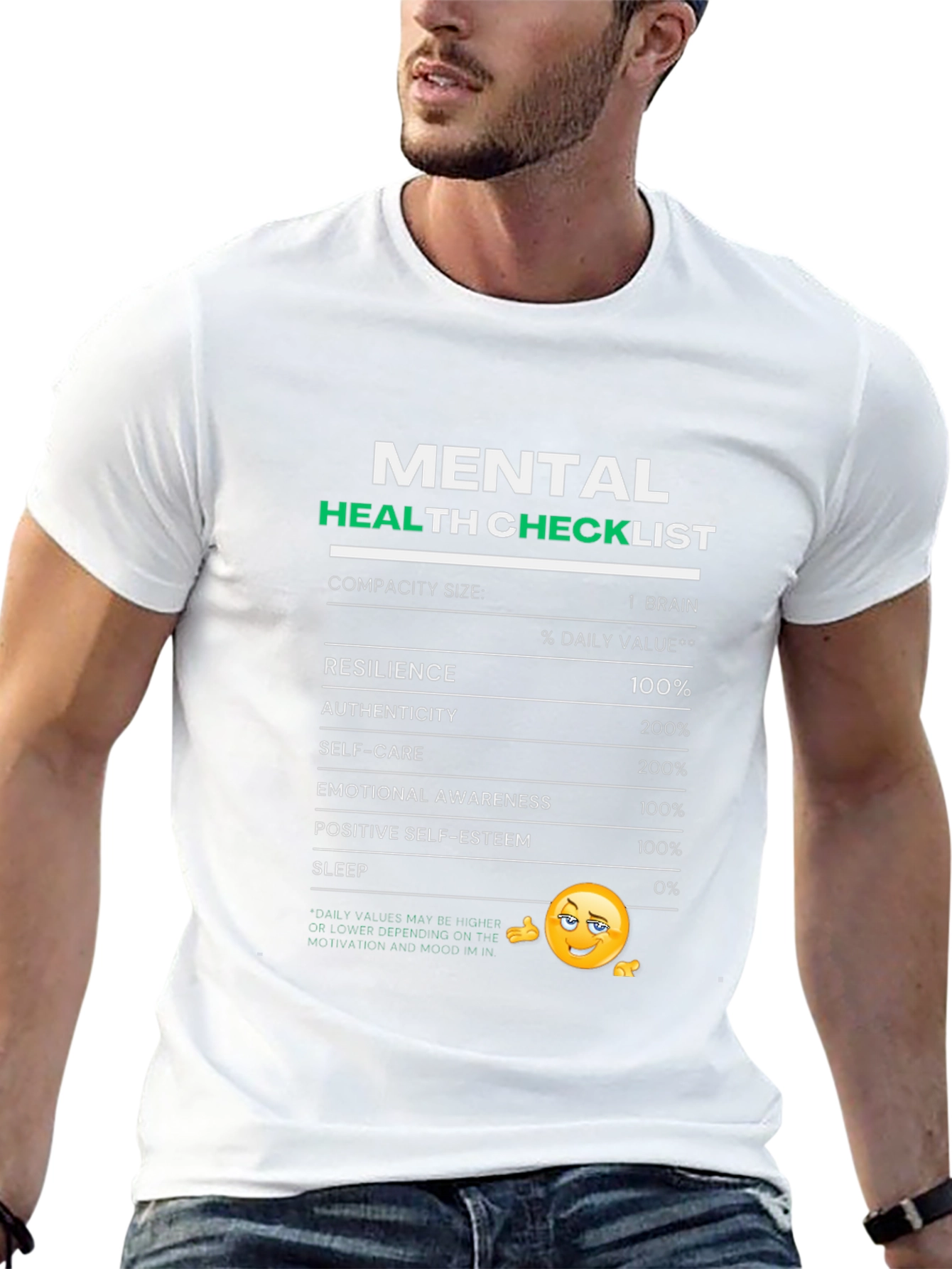 Mental Health Checklist Graphic T-Shirt