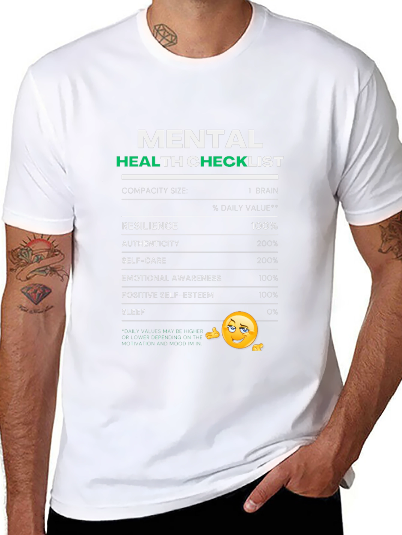 Mental Health Checklist Graphic T-Shirt
