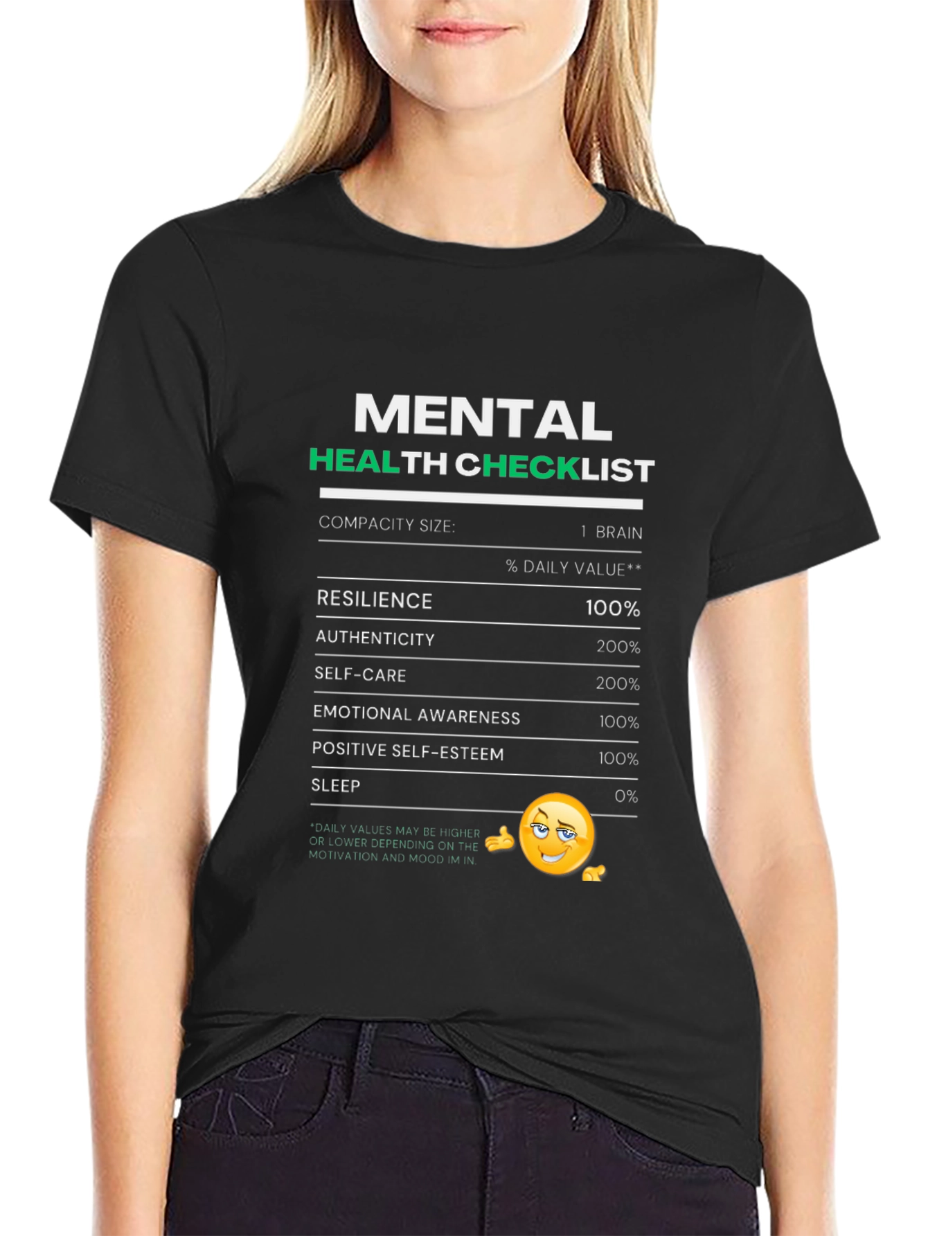 Mental Health Checklist Graphic T-Shirt