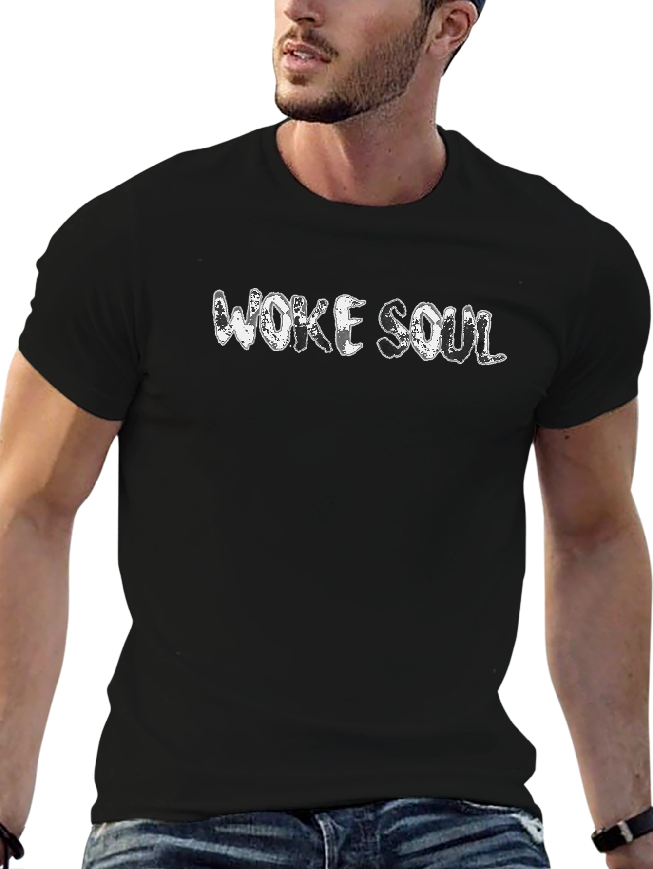 Woke Soul Black Graphic Tee - Stylish Comfort