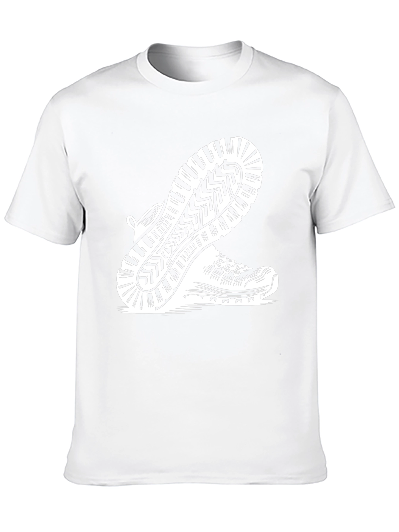Mens Black Hiking Shoe Print Tee
