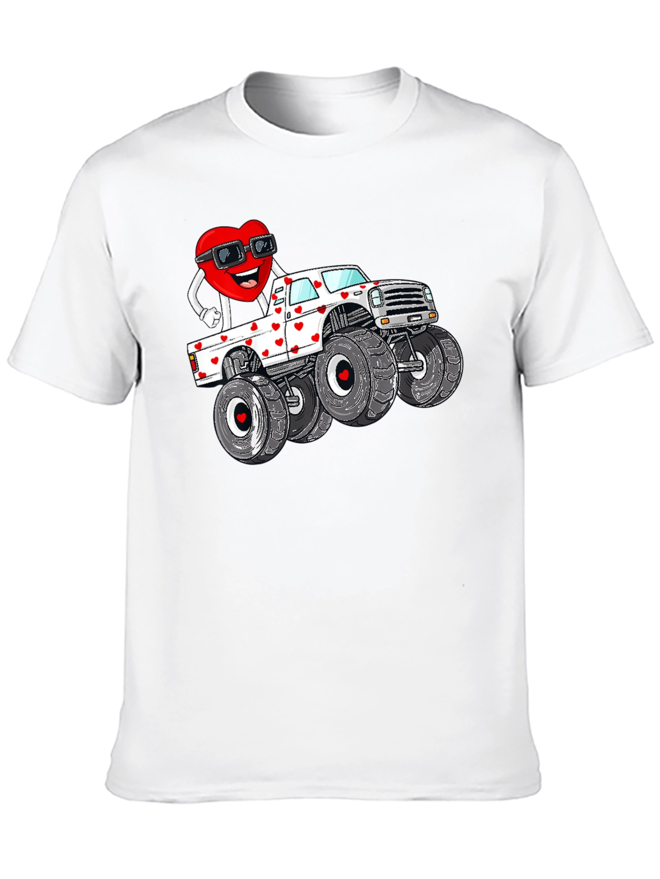 Monster Truck Valentines Day Graphic Tee