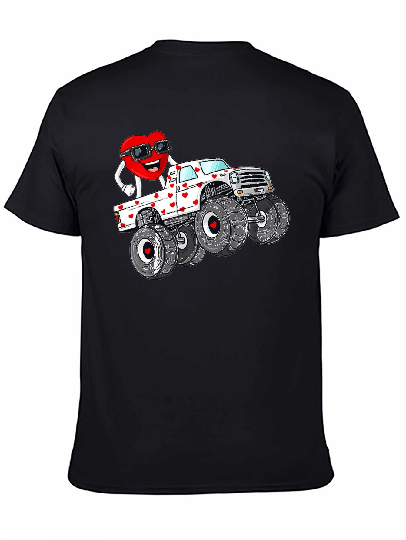 Monster Truck Valentines Day Graphic Tee