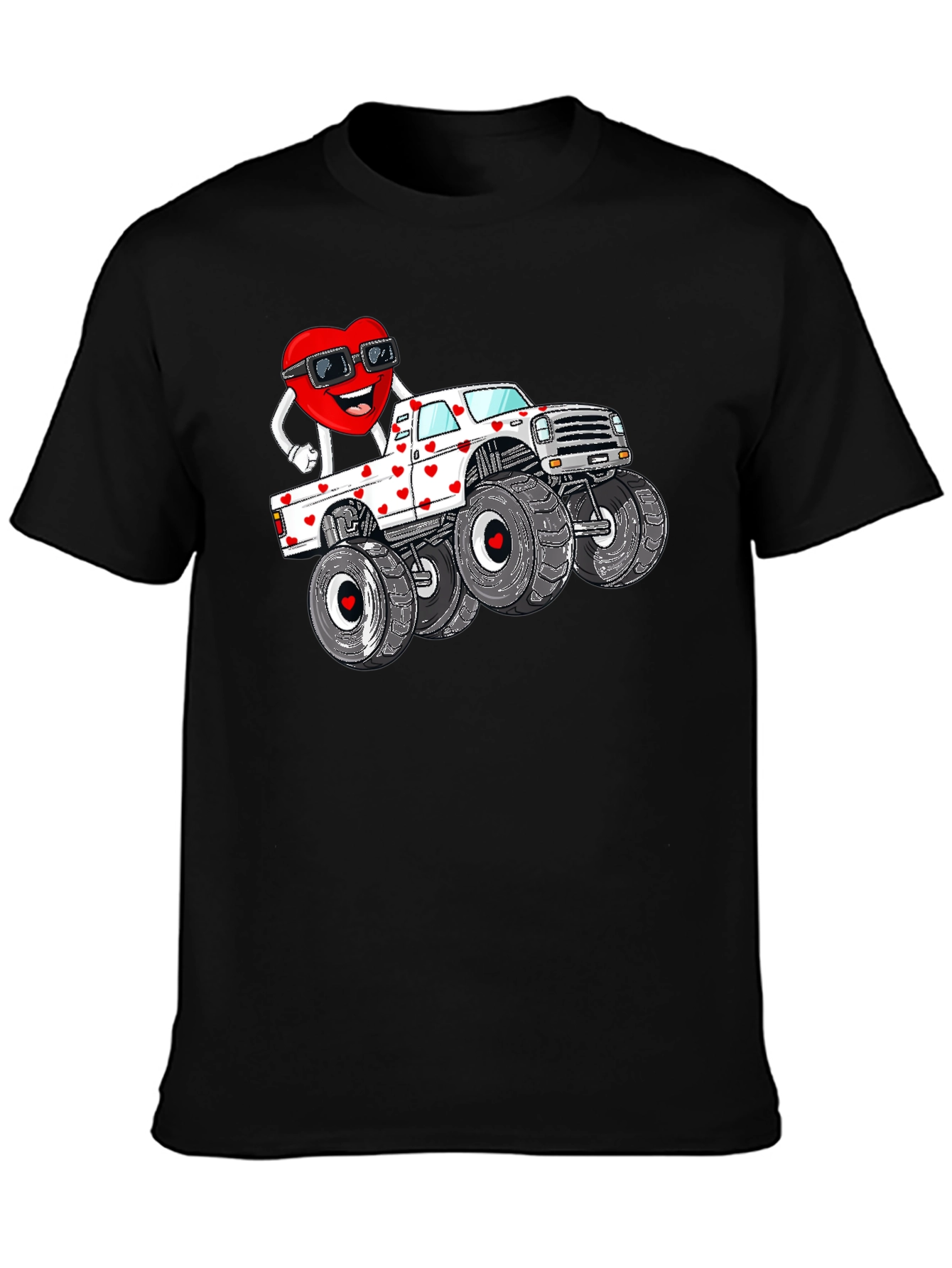 Monster Truck Valentines Day Graphic Tee